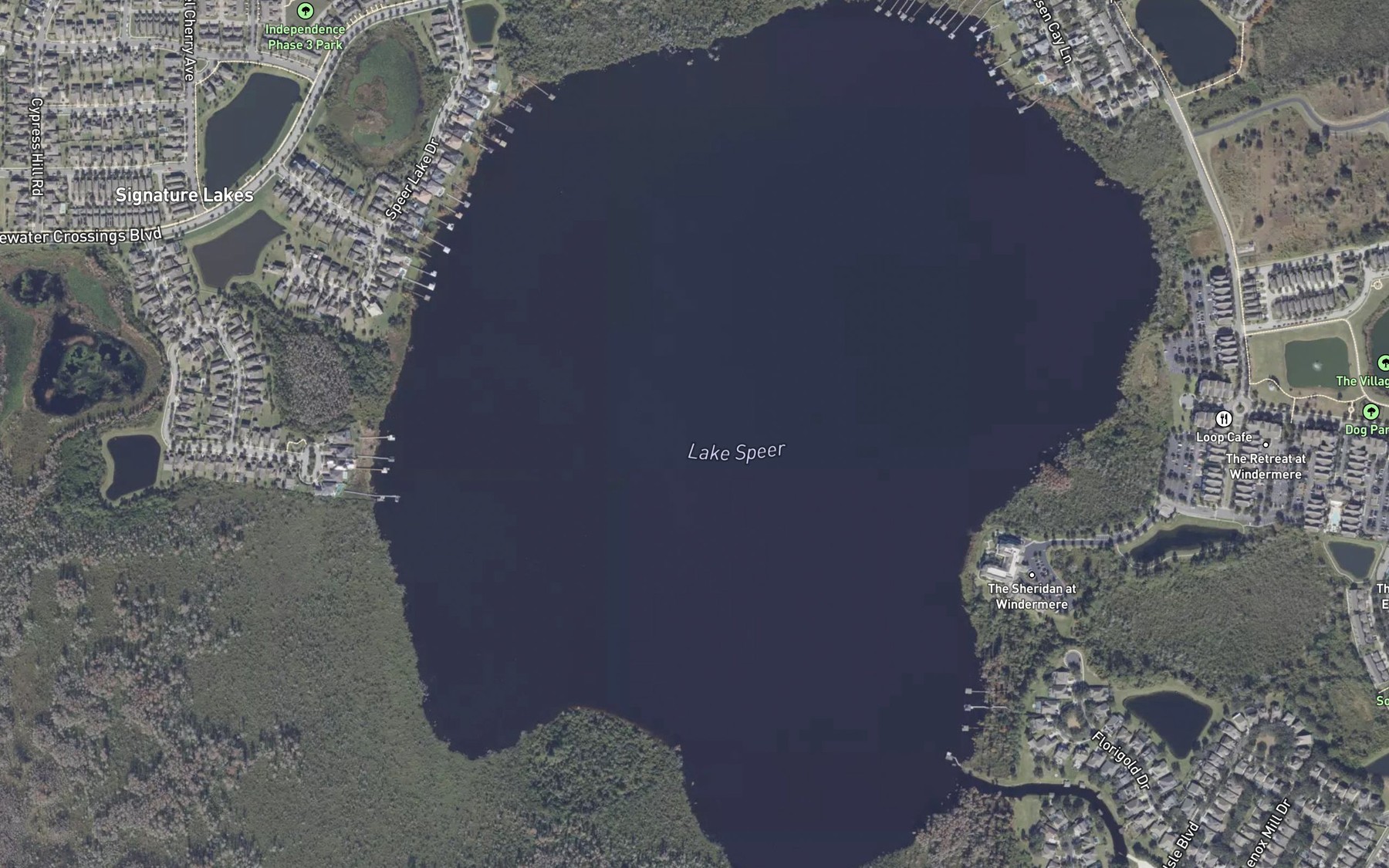 Satellite map of the Lake Speer