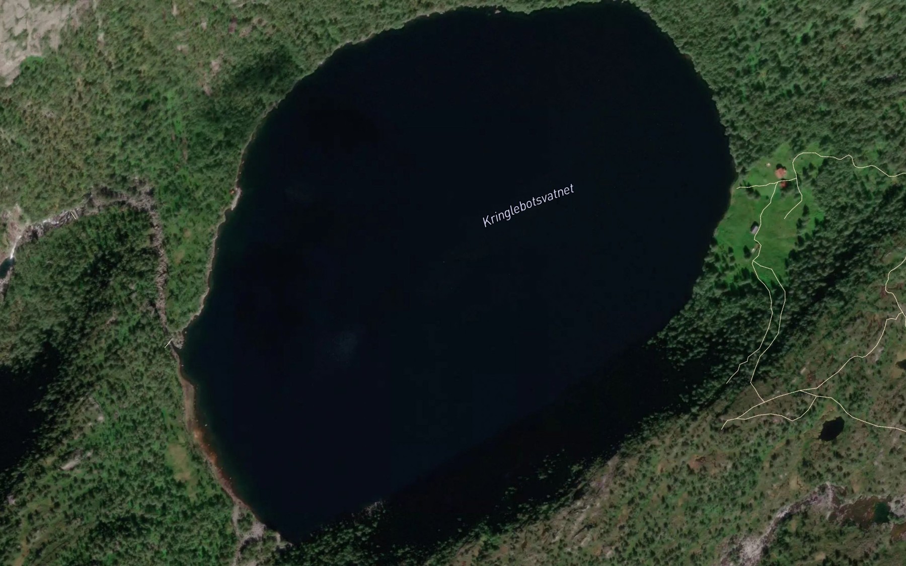 Satellite map of the Kringlebotnsvatnet
