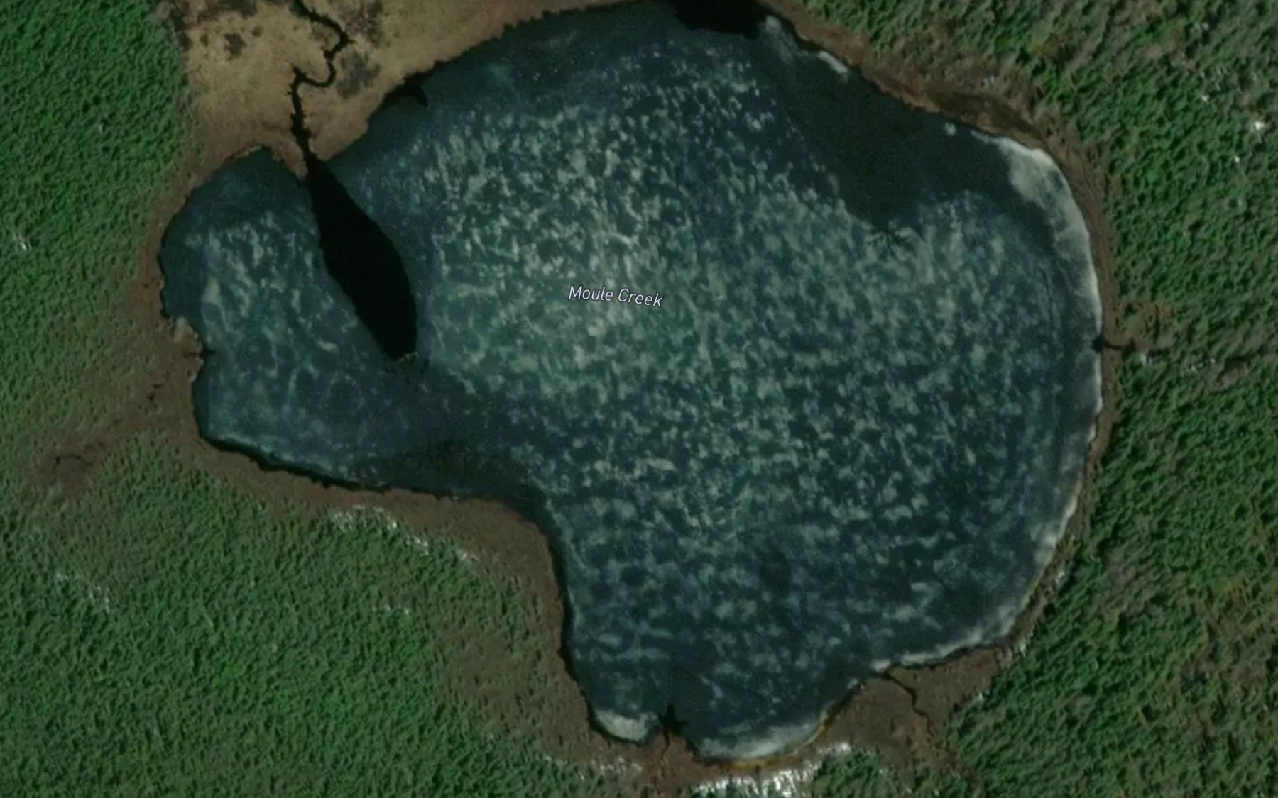 Satellite map of the Moule Creek