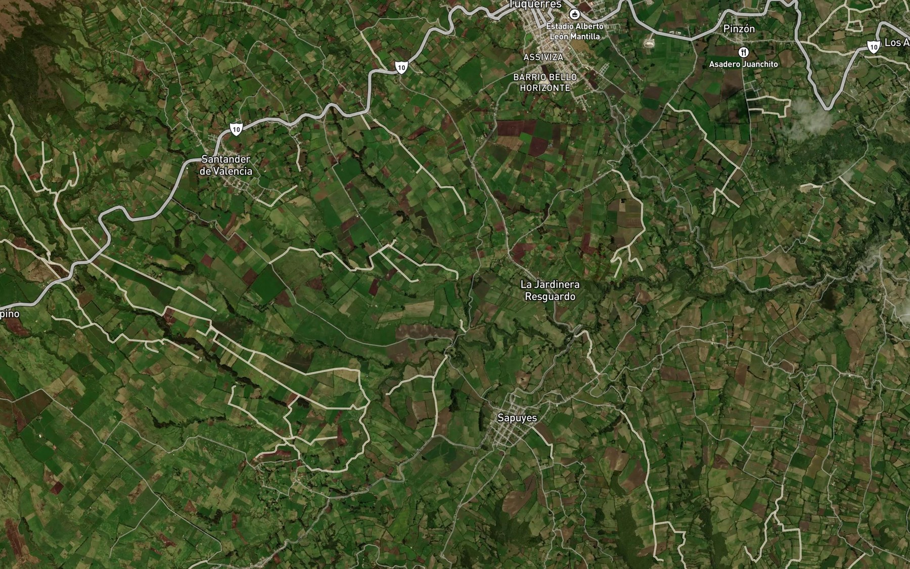 Satellite map of the Quebrada La Florida