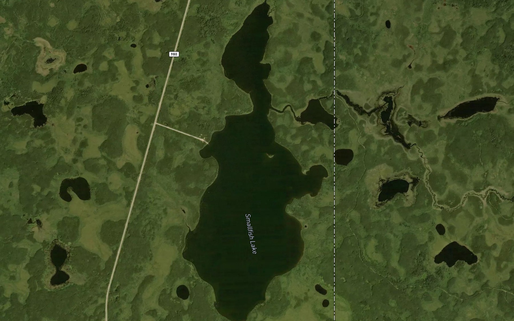 Satellite map of the Smallfish Lake