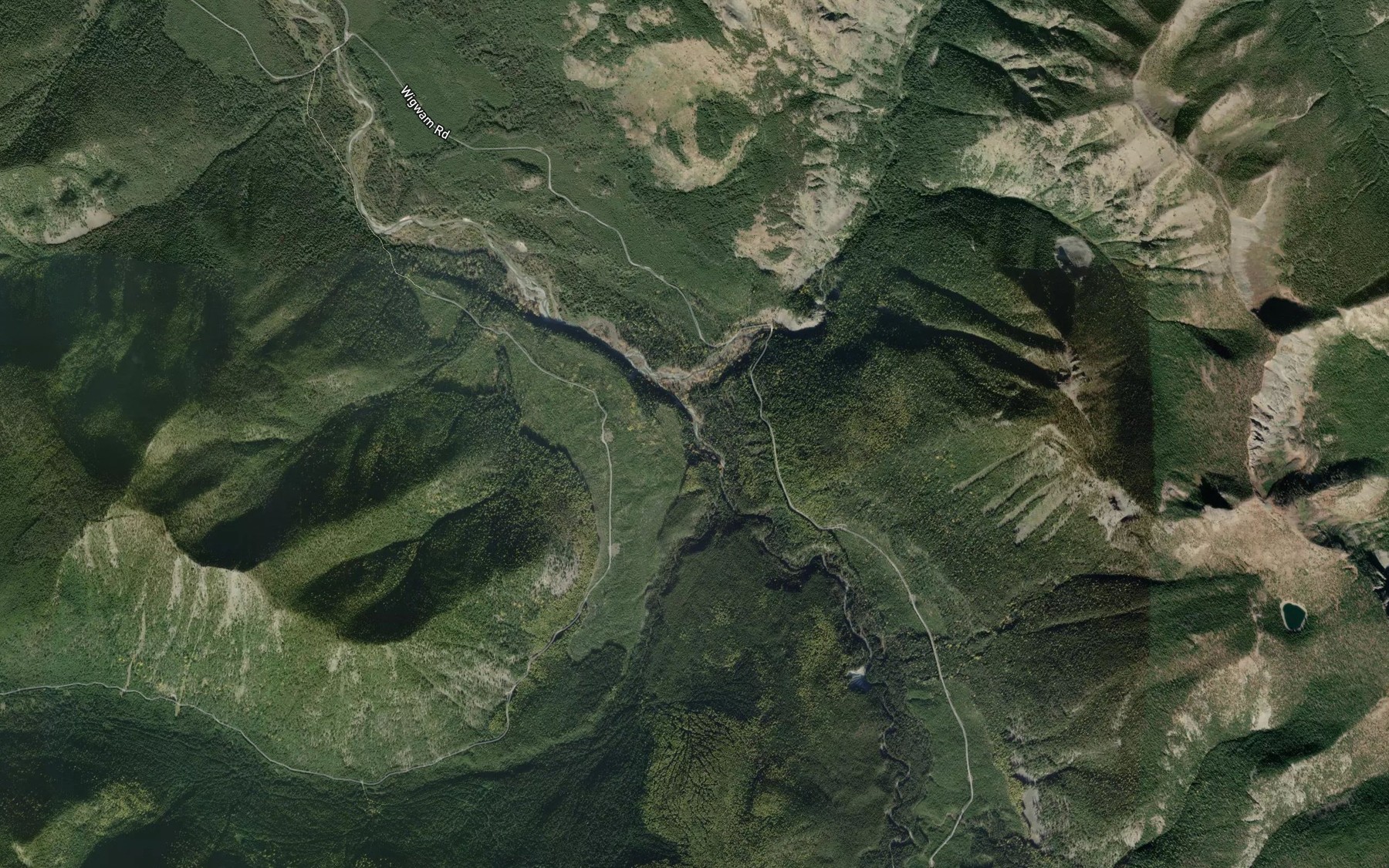 Satellite map of the Desolation Creek