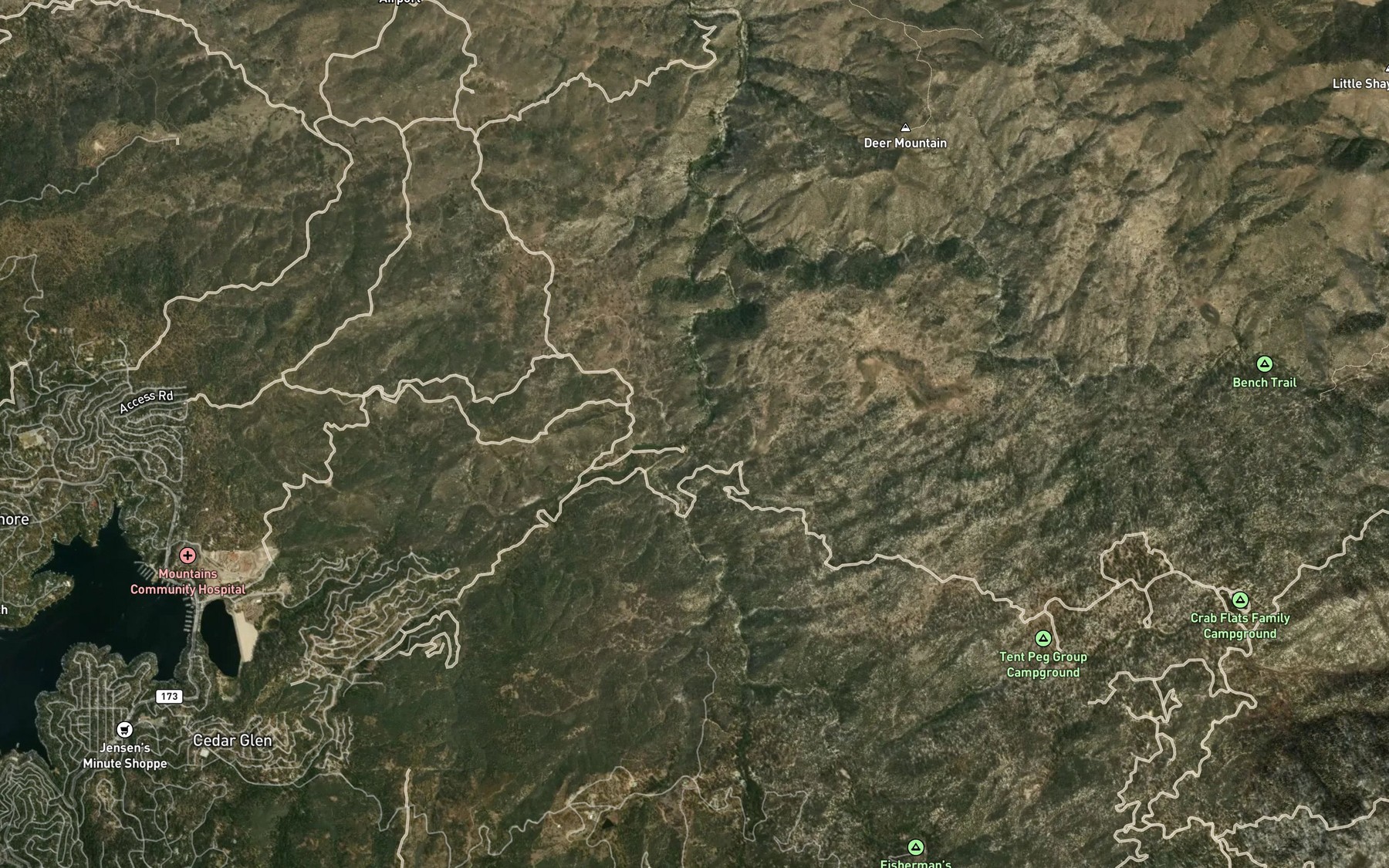 Satellite map of the Little Bear Creek