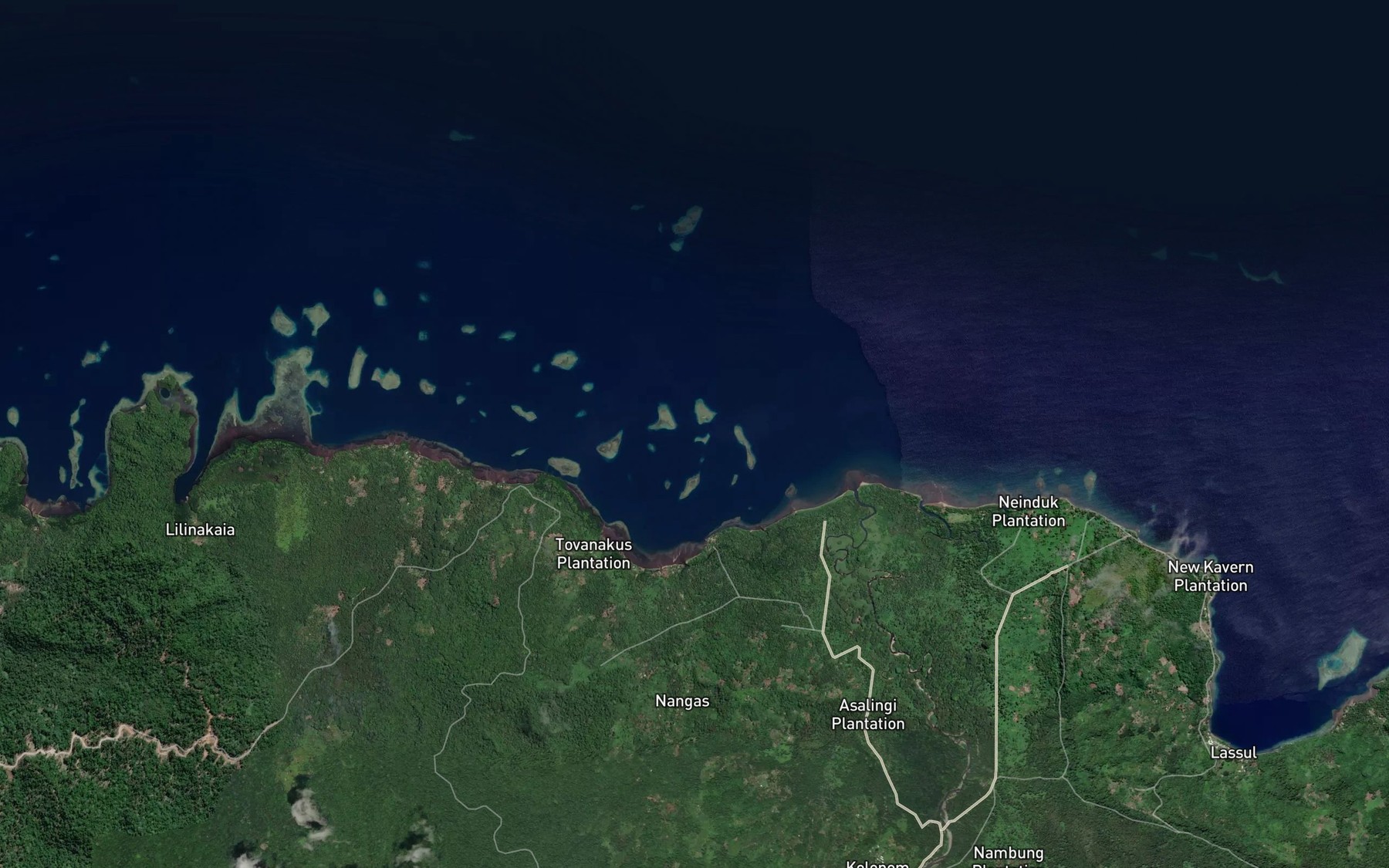 Satellite map of the Tovanukus Bay