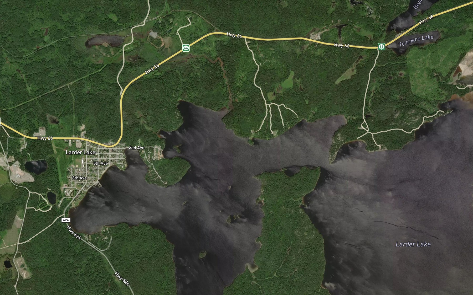 Satellite map of the Pancake Creek
