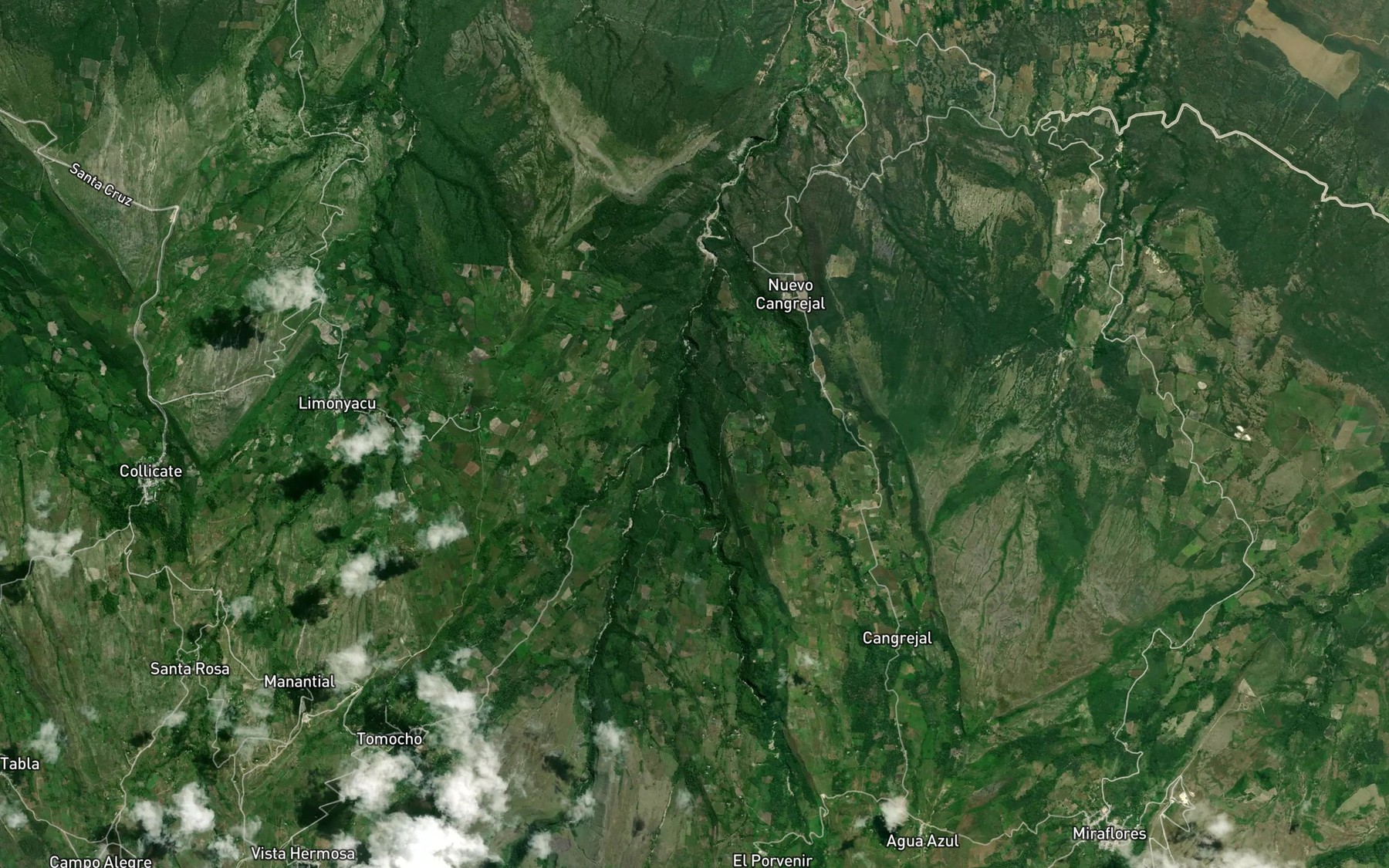 Satellite map of the Quebrada Tancho