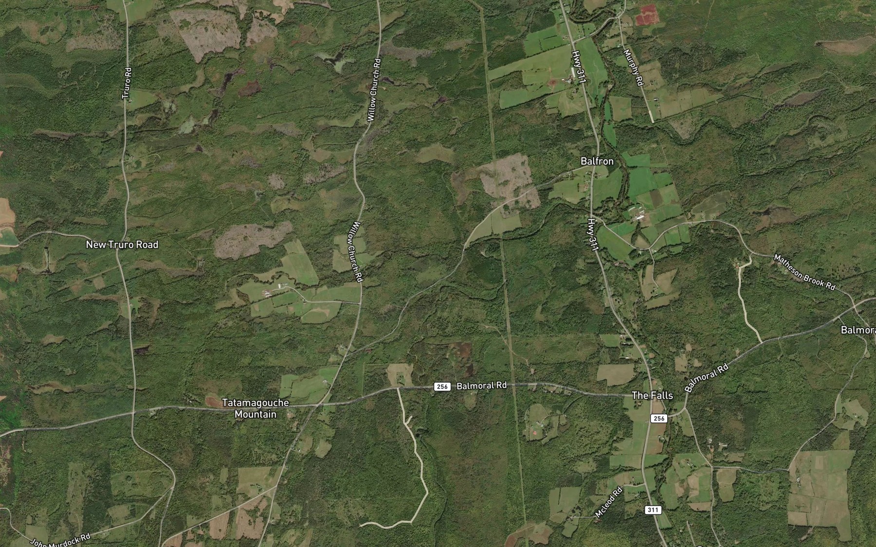 Satellite map of the Fourmile Brook