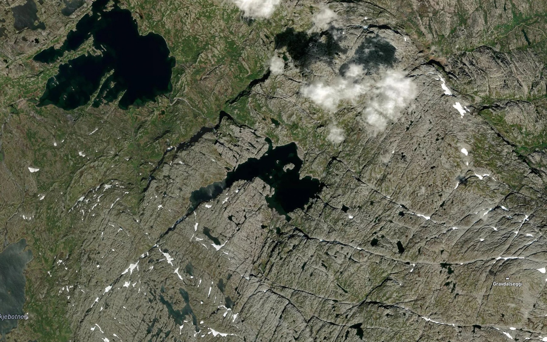 Satellite map of the Opesjovatnet,ovre