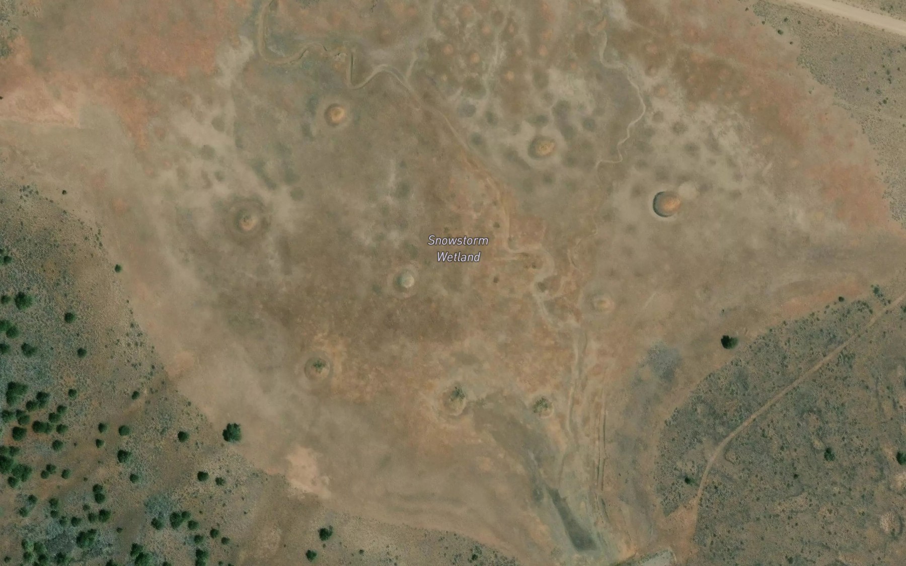 Satellite map of the Snowstorm Wetland