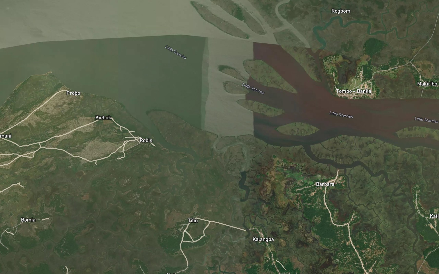 Satellite map of the Kayinti Creek