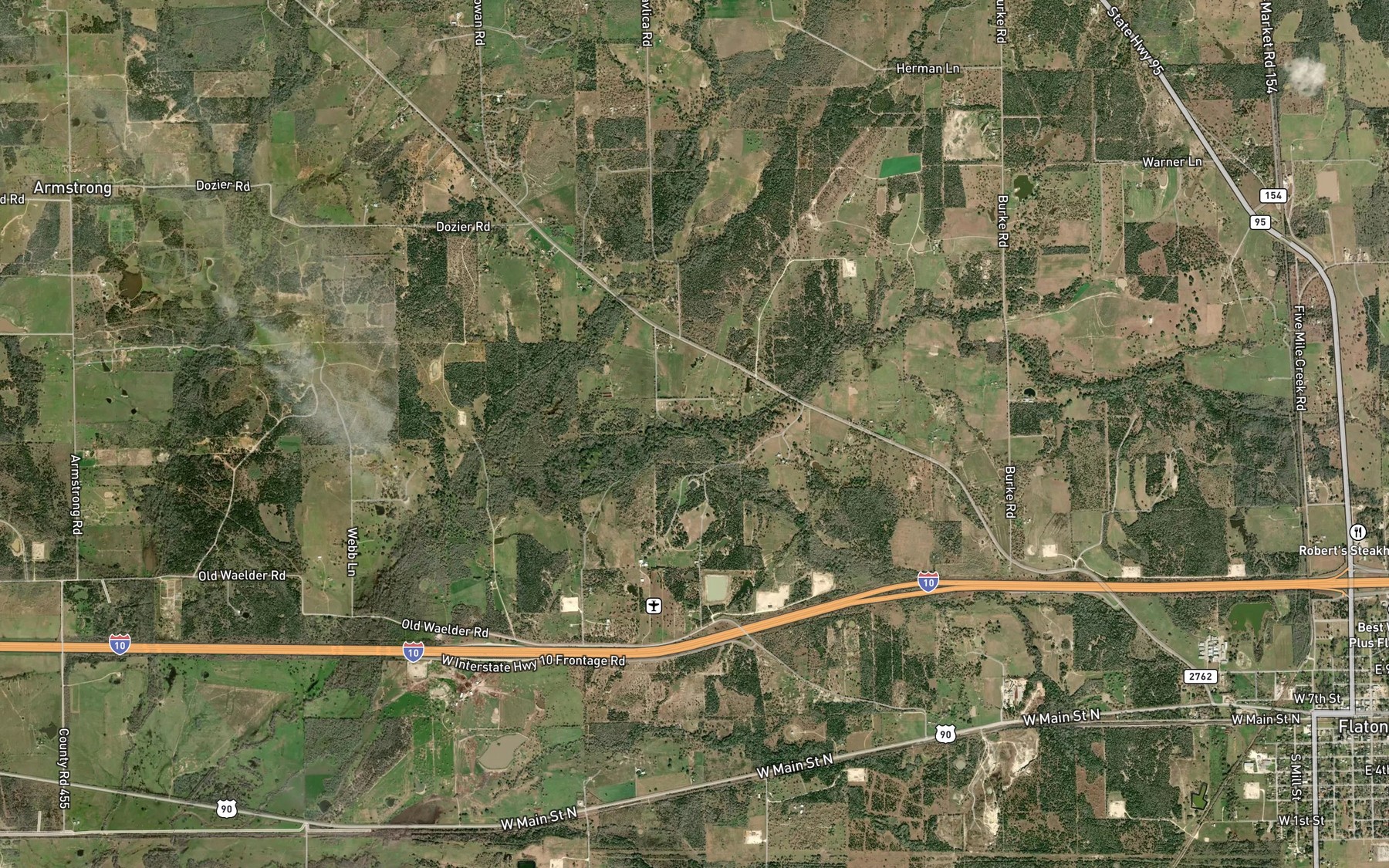 Satellite map of the Hog Branch