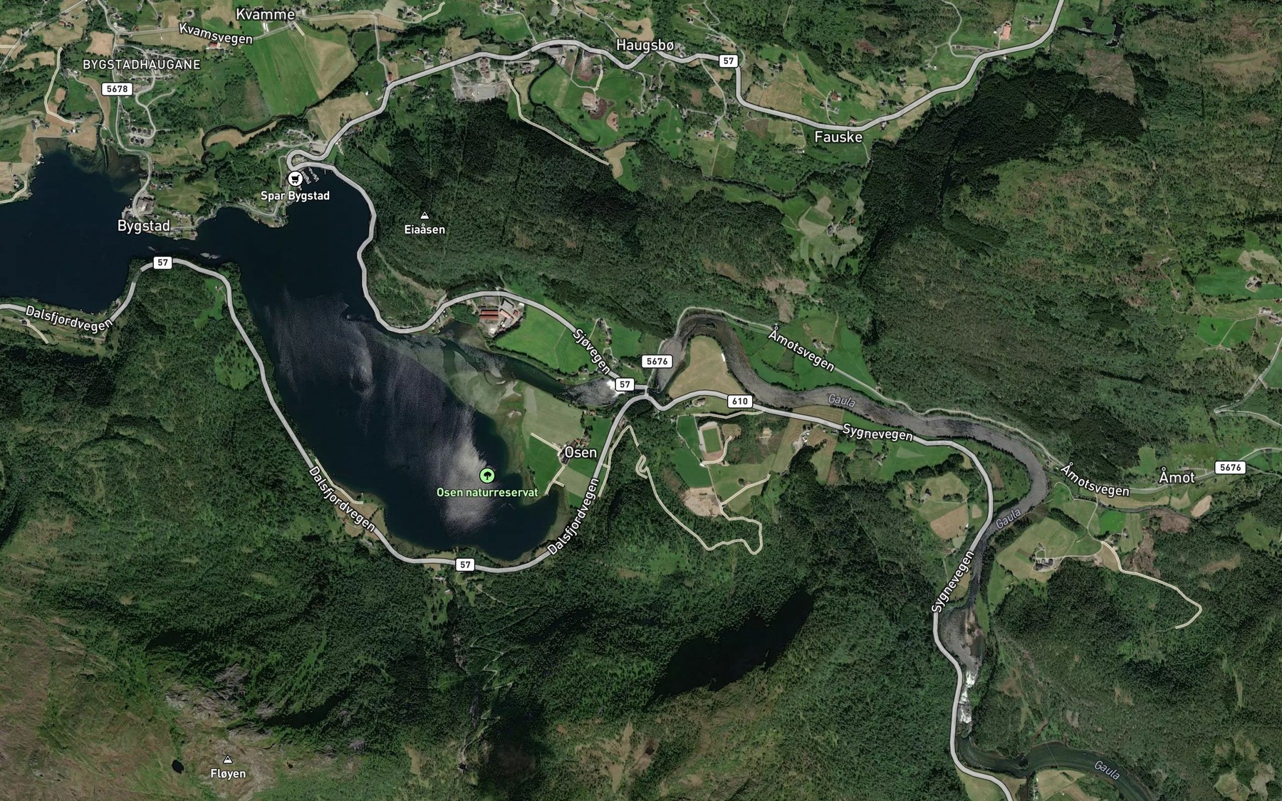 Satellite map of the Gaula