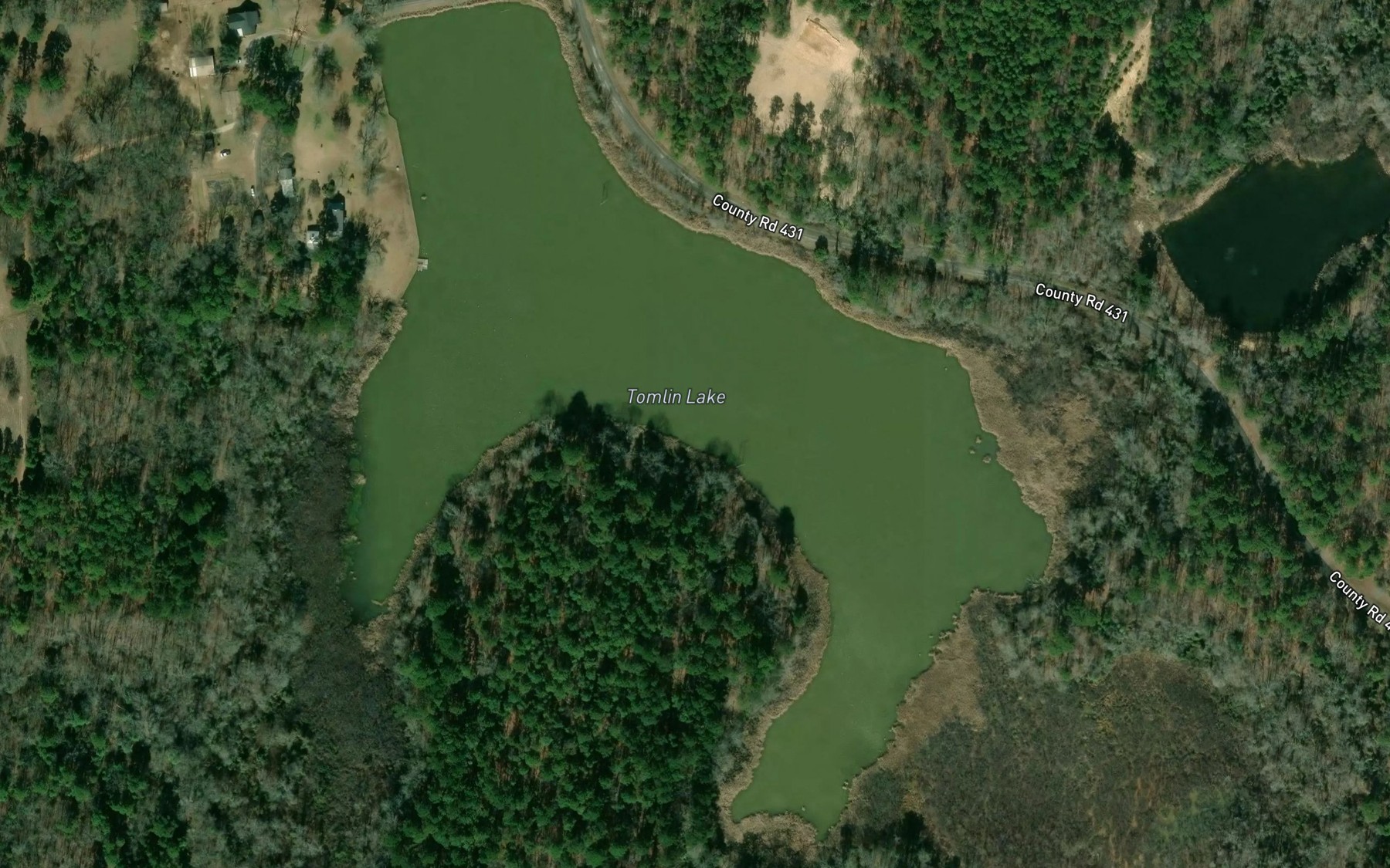 Satellite map of the Tomlin Lake