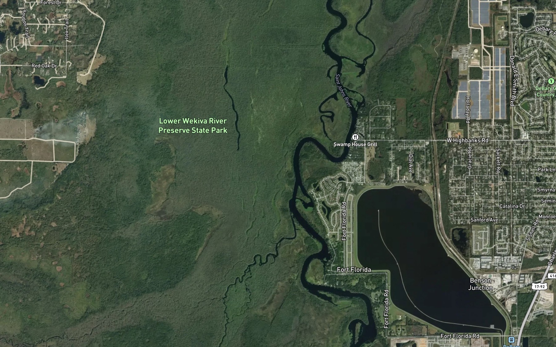 Satellite map of the Chub Slough