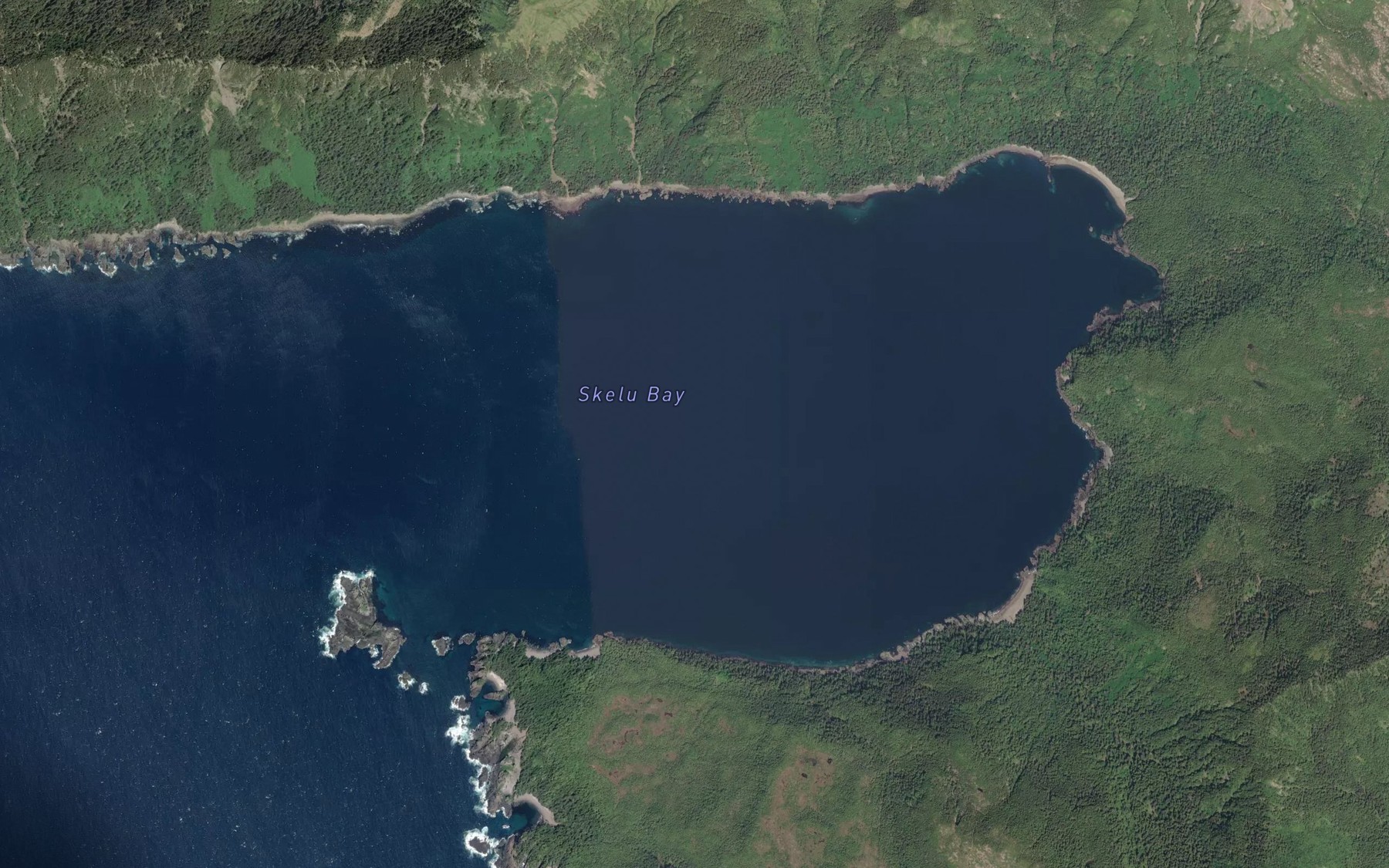 Satellite map of the Skelu Bay