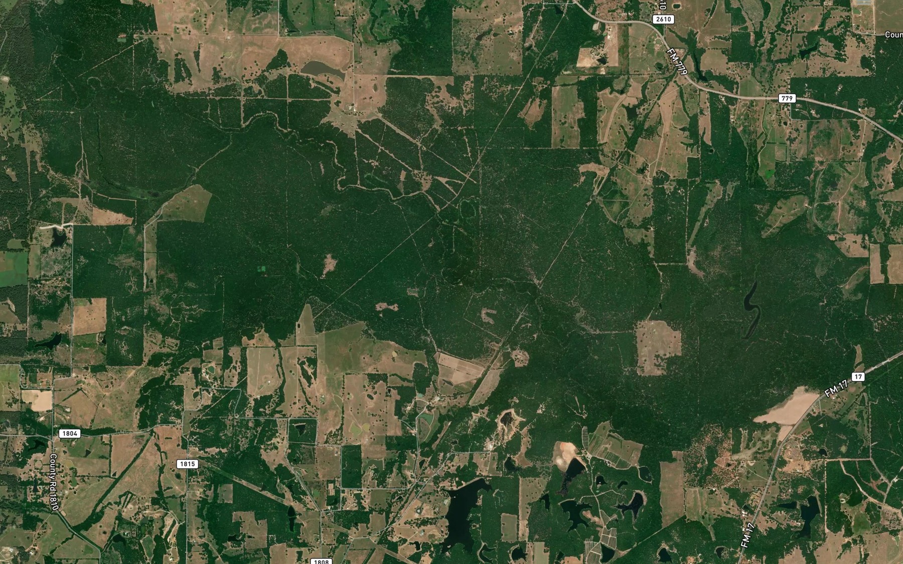 Satellite map of the Caney Creek