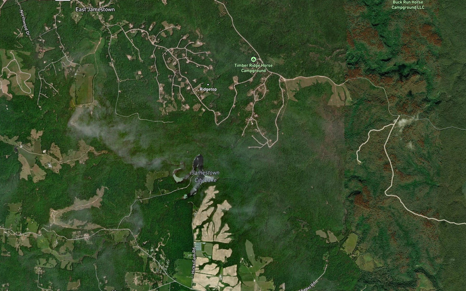 Satellite map of the West Prong Hill Creek