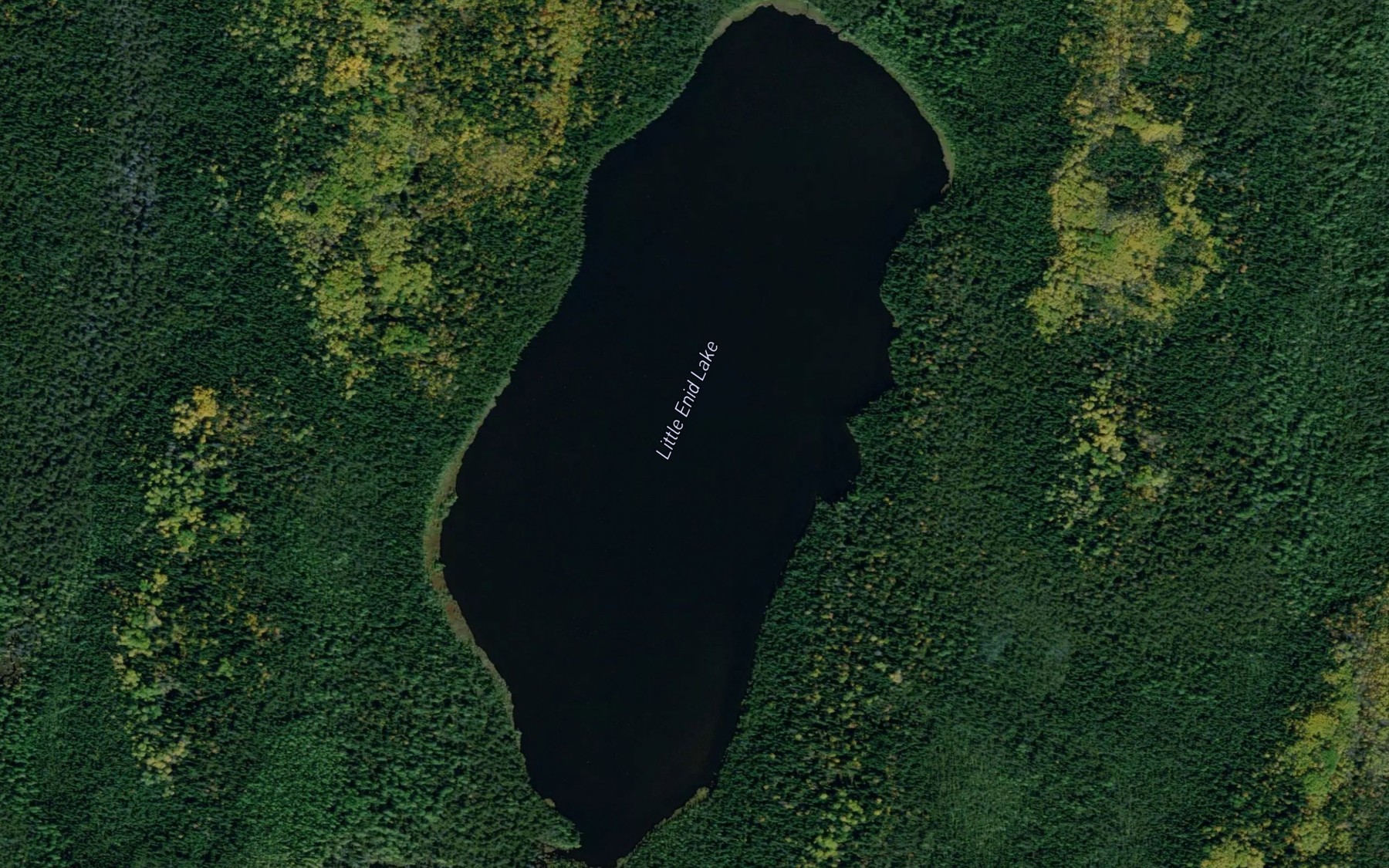 Satellite map of the Little Enid Lake