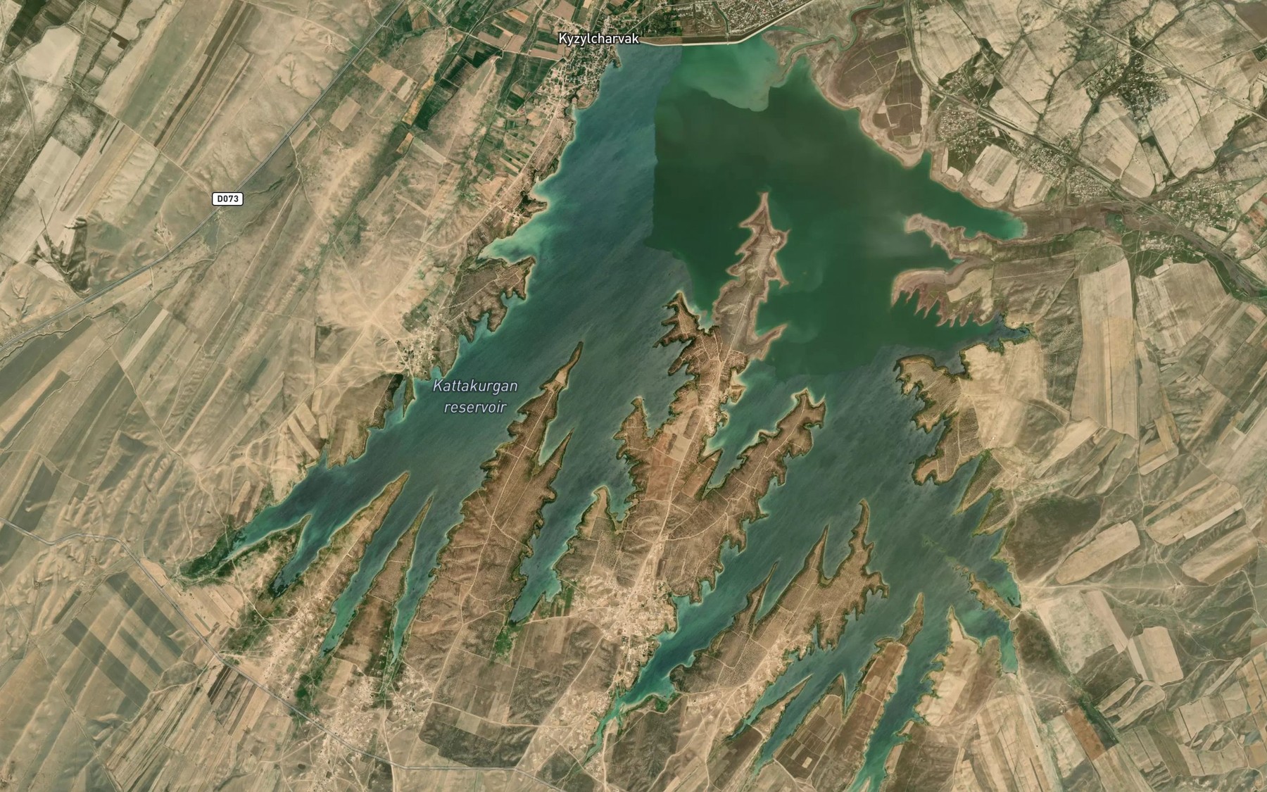 Satellite map of the Kattaqo`rg`on Suv Ombori