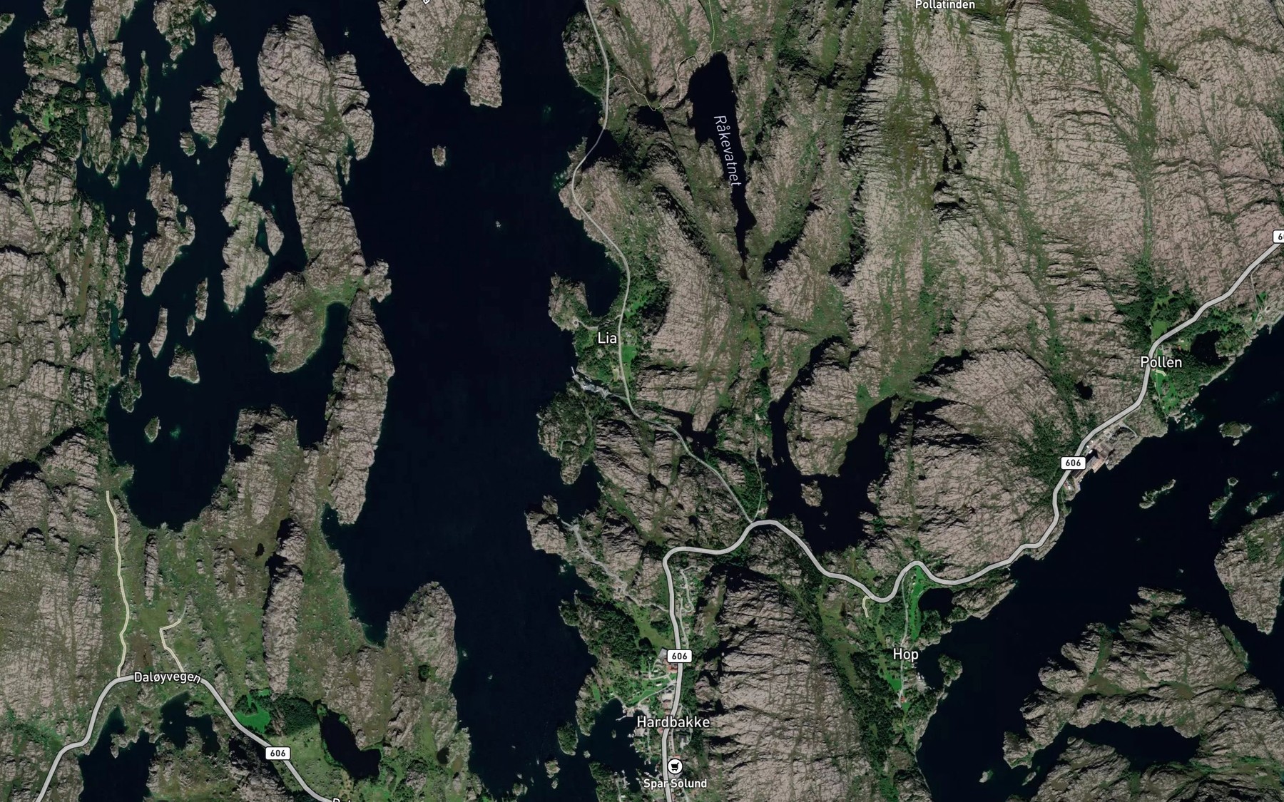 Satellite map of the Kvernhuselva