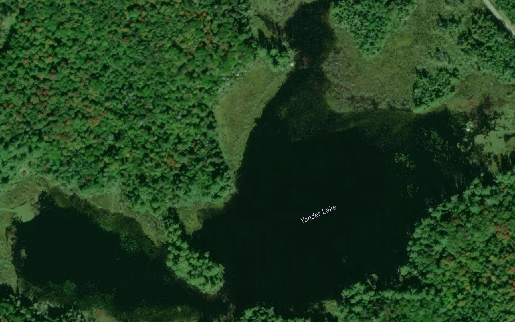 Satellite map of the Yonder Lake