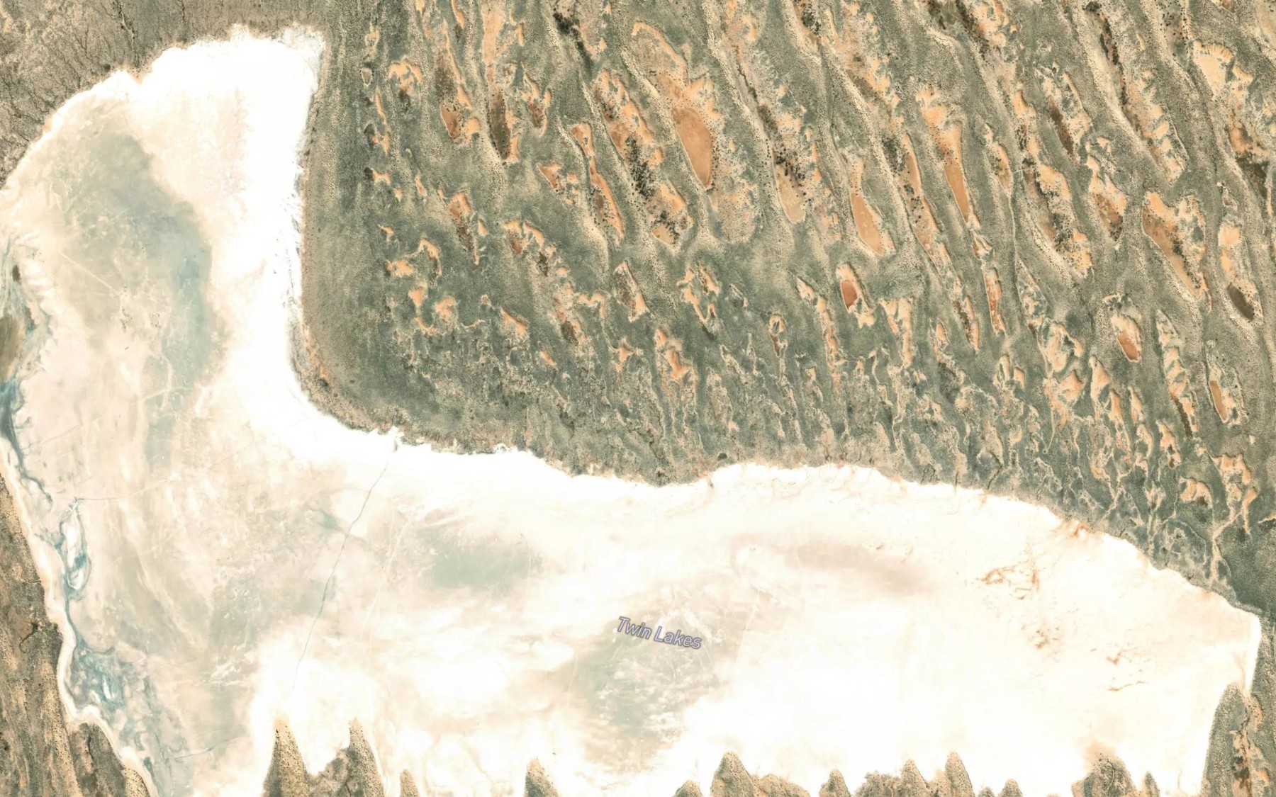 Satellite map of the Twin Lakes