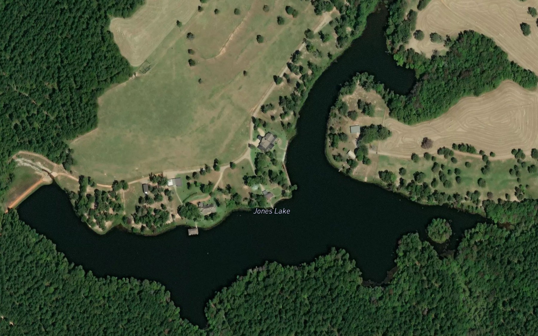 Satellite map of the Jones Lake