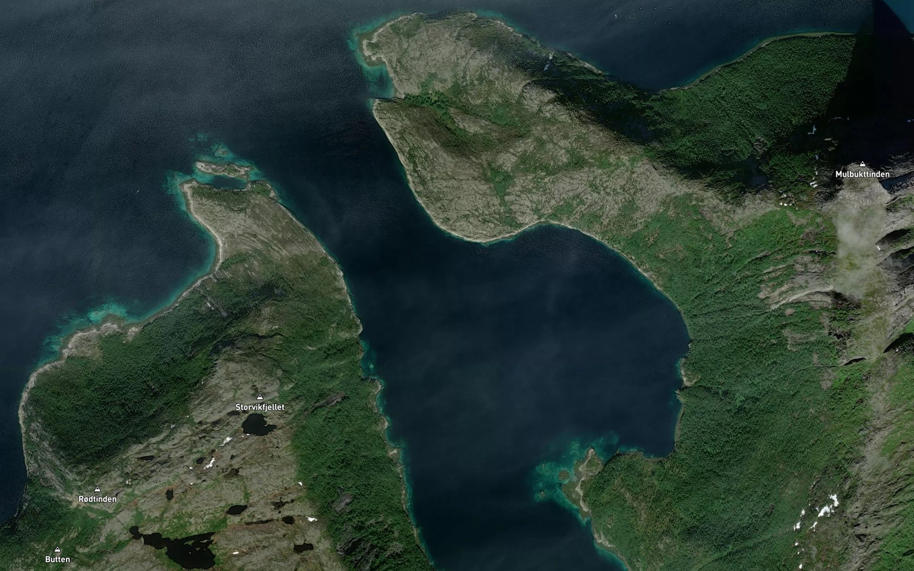 Satellite map of the Fuglfjorden