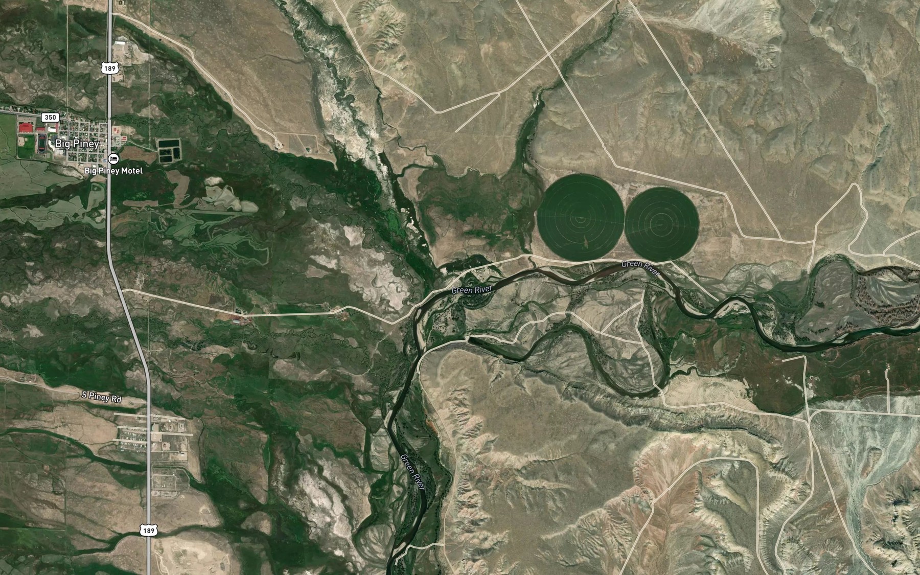 Satellite map of the Muddy Creek