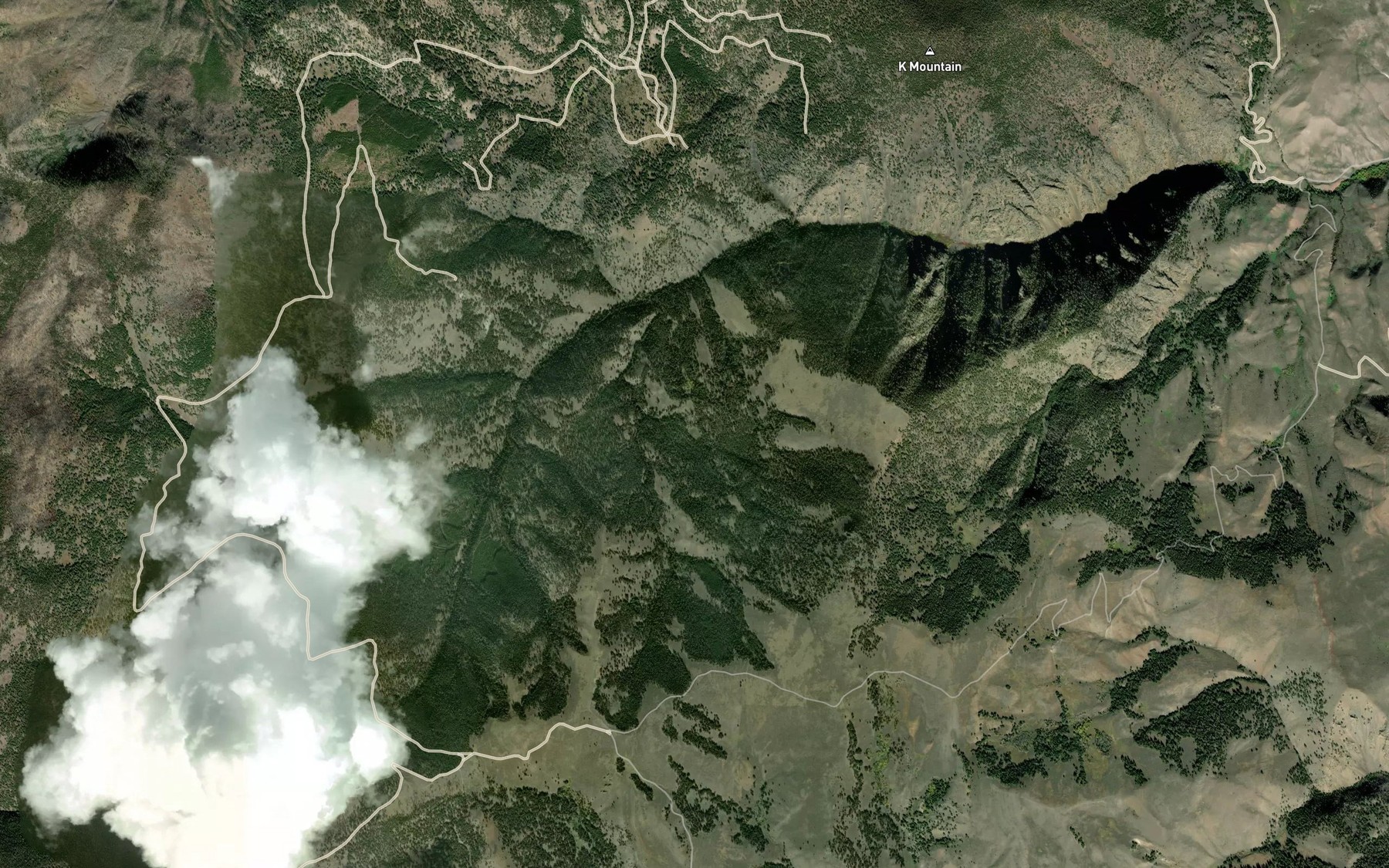 Satellite map of the Tule Lake