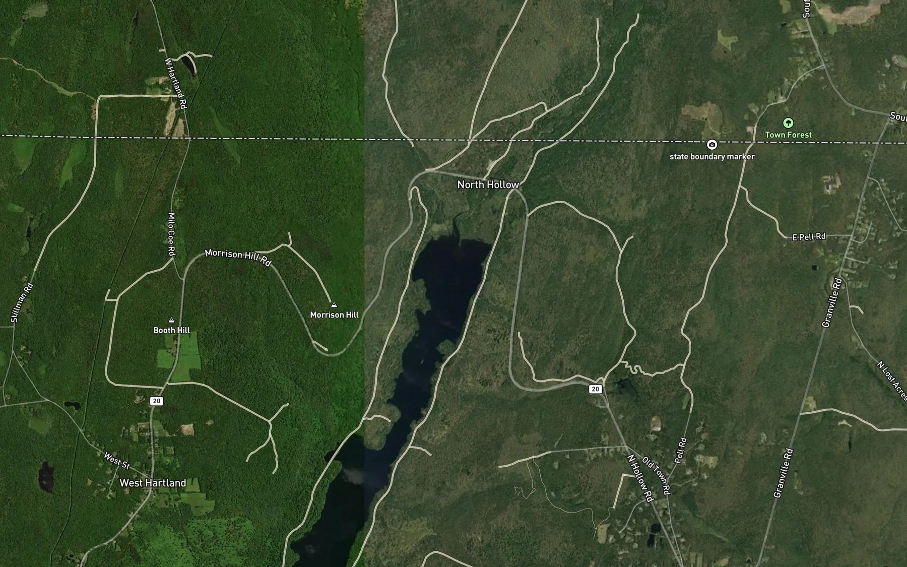 Satellite map of the Valley Brook