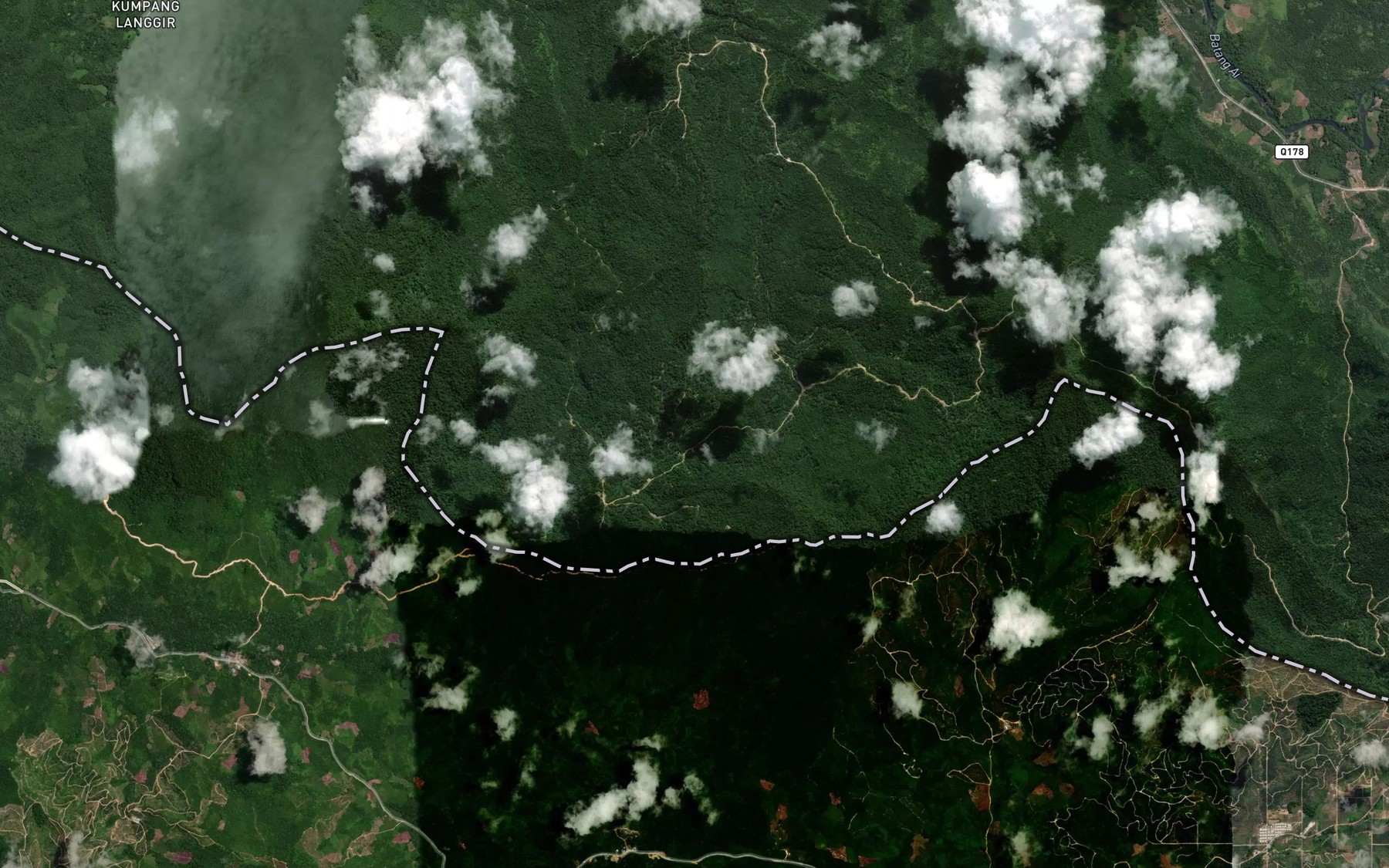 Satellite map of the Sungai Sendok