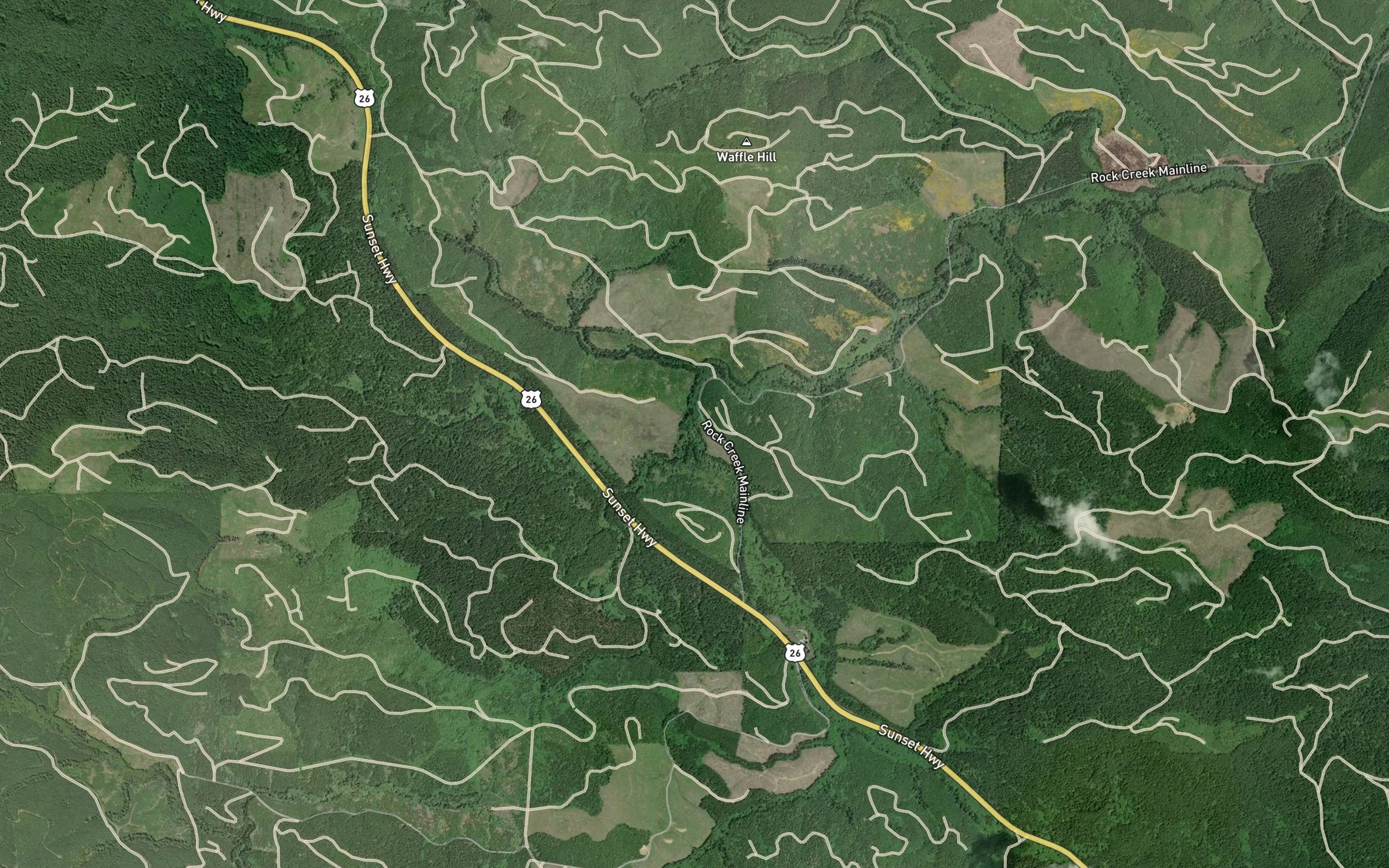 Satellite map of the South Fork Rock Creek