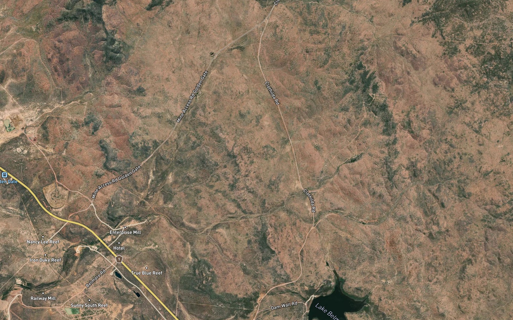 Satellite map of the Waterfall Creek