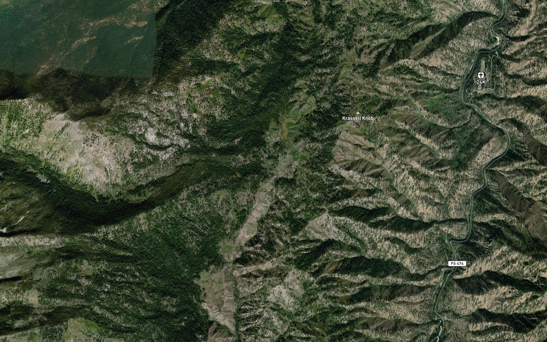 Satellite map of the Wee Creek