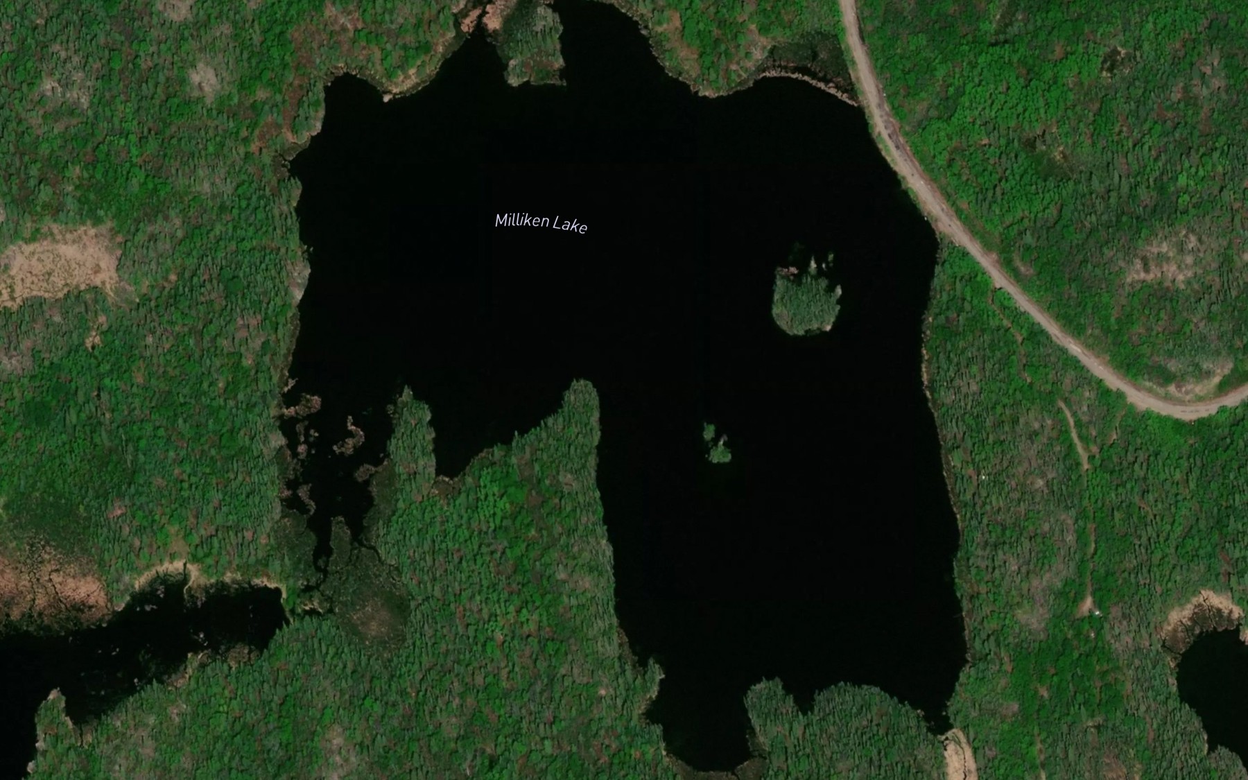 Satellite map of the Milliken Lake