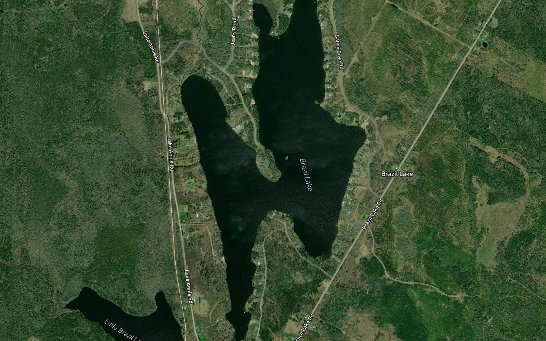 Satellite map of the Brazil Lake