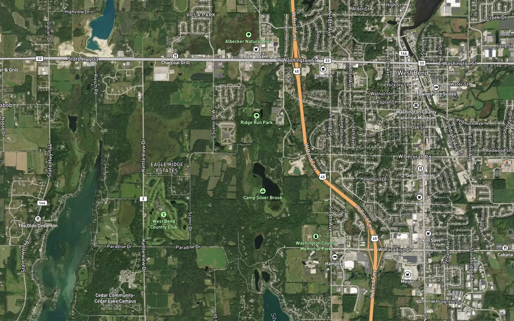 Satellite map of the Lucas Lake 3