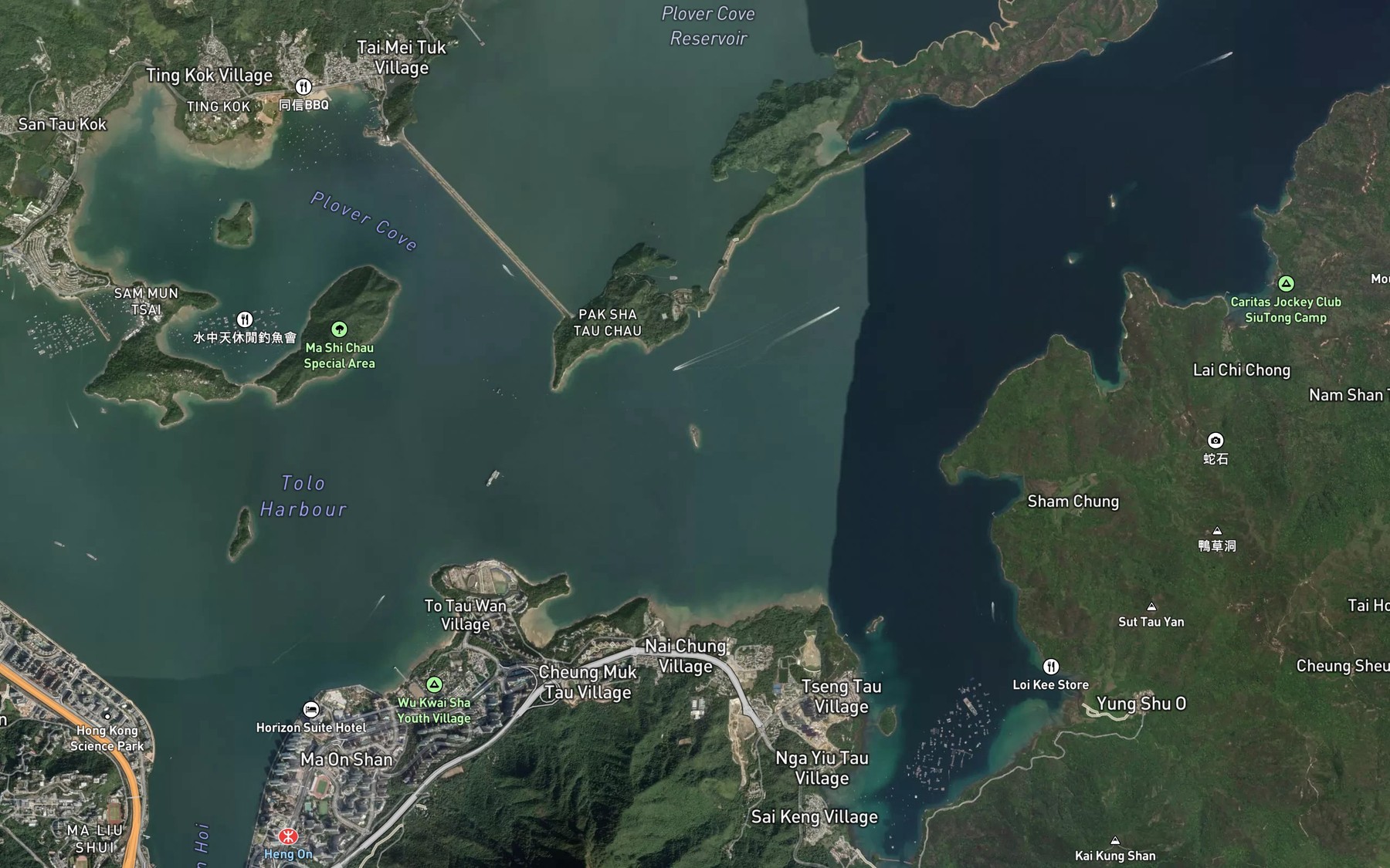 Satellite map of the Bush Reef
