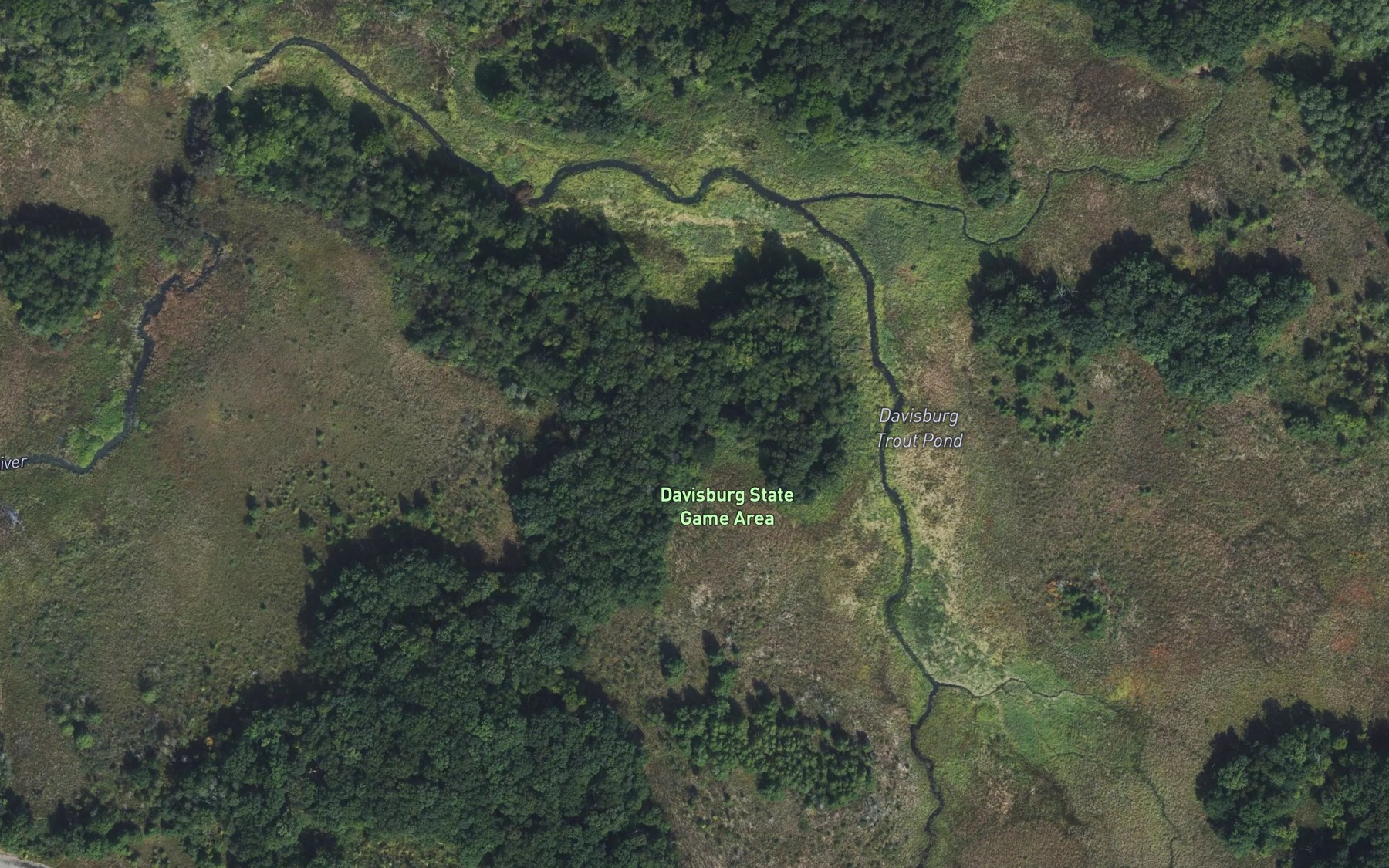 Satellite map of the Davisburg Trout Pond