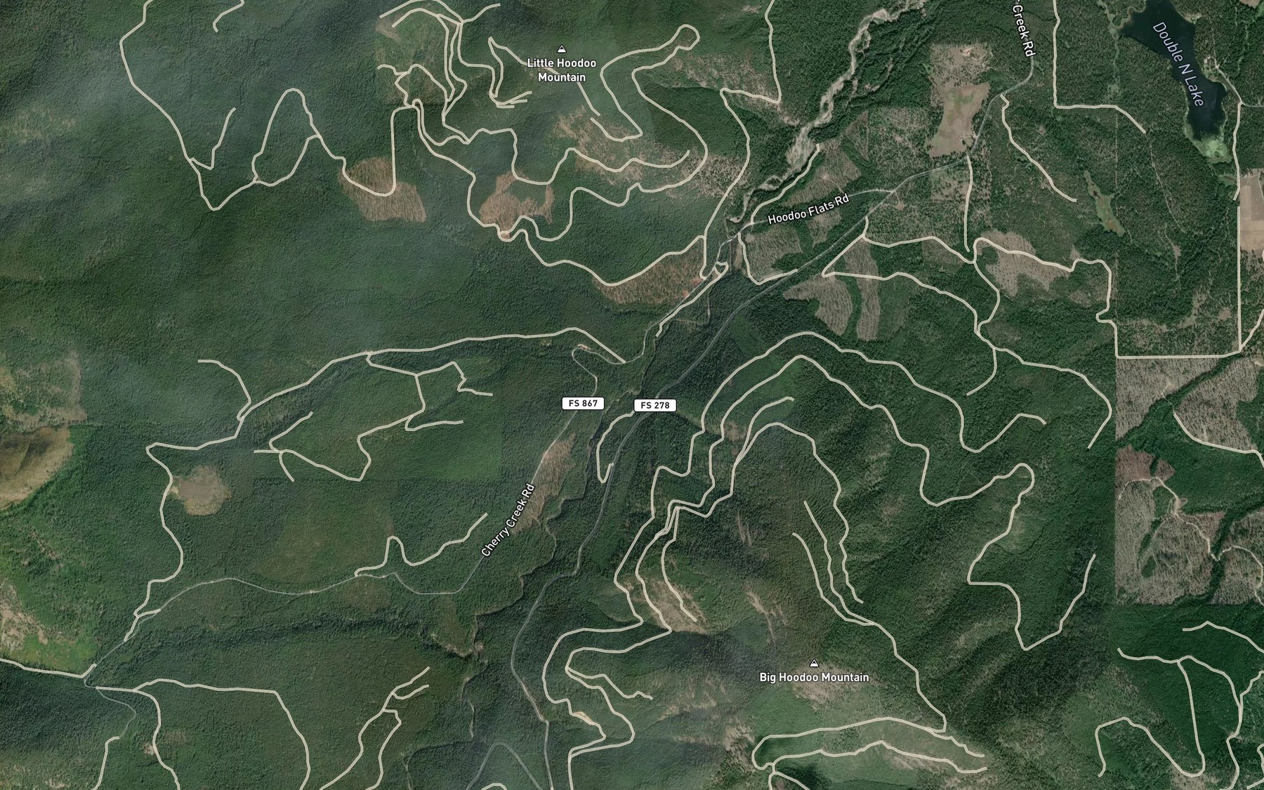Satellite map of the Smearl Creek