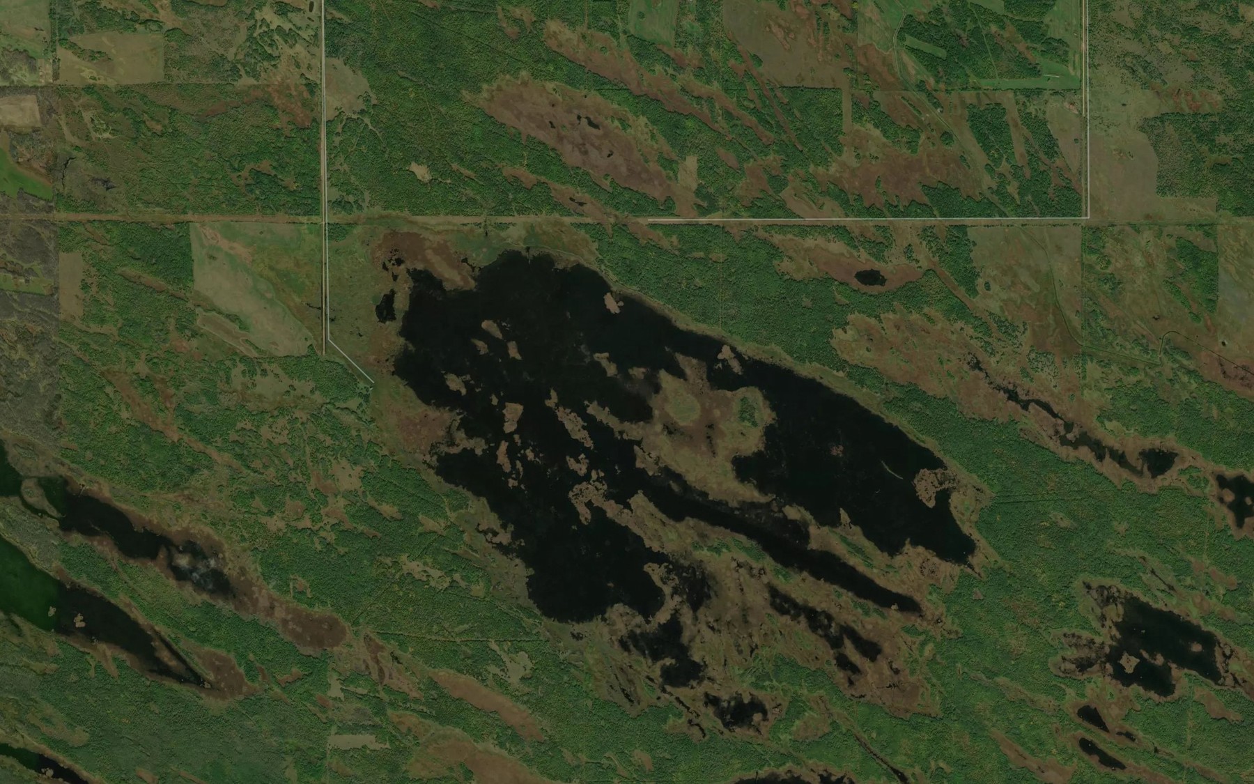 Satellite map of the Oak Lake