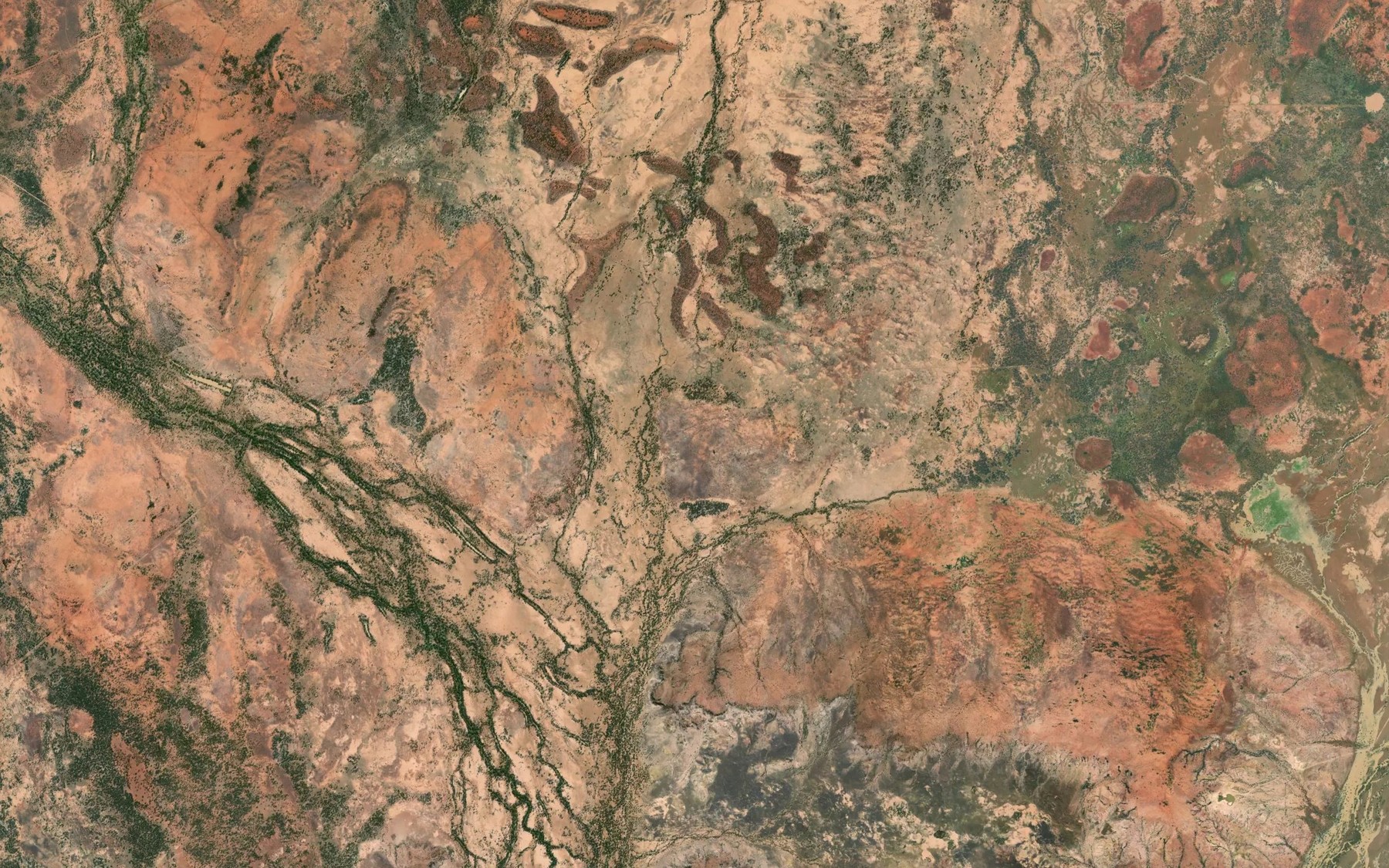 Satellite map of the Emu Creek