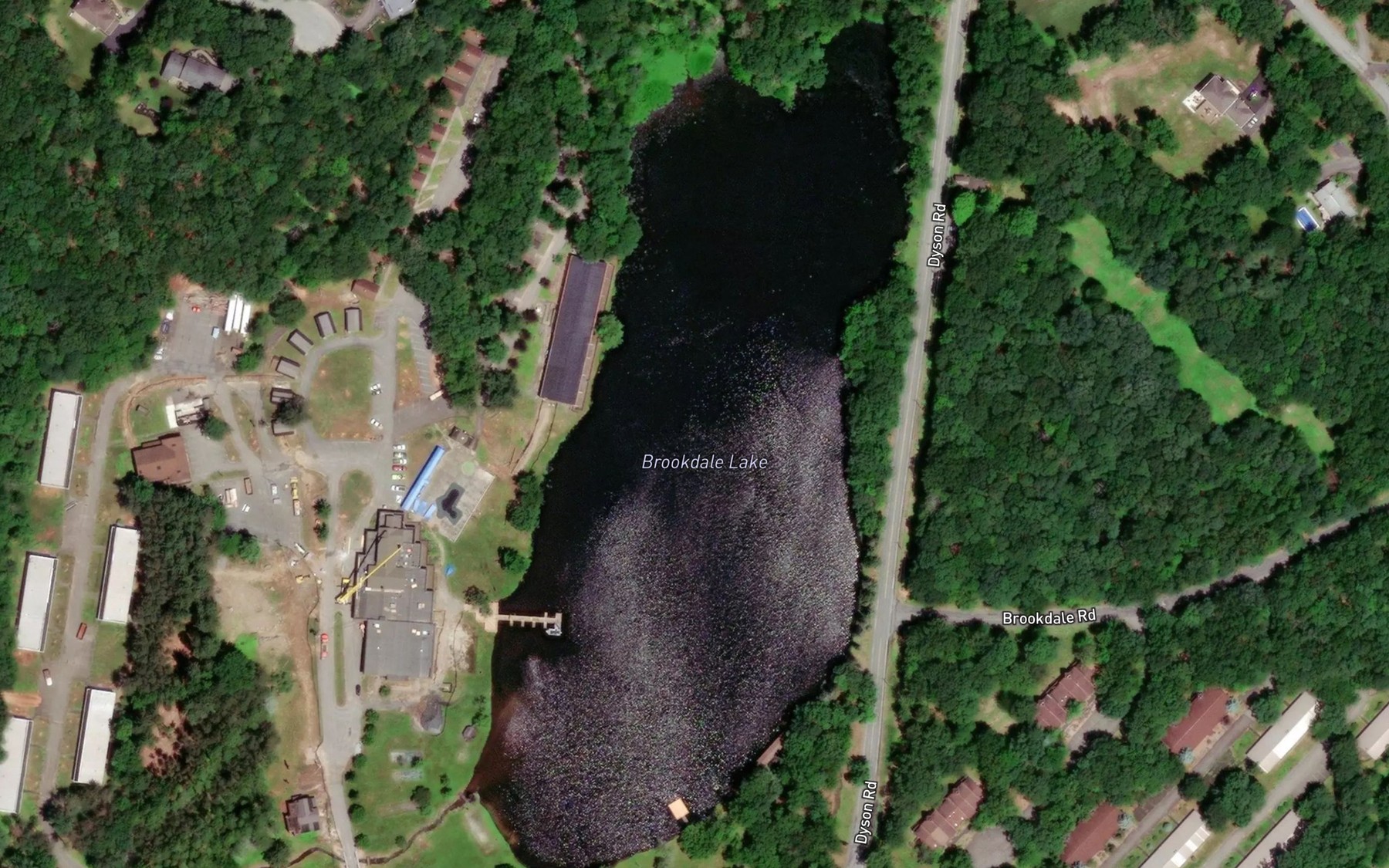 Satellite map of the Brookdale Lake