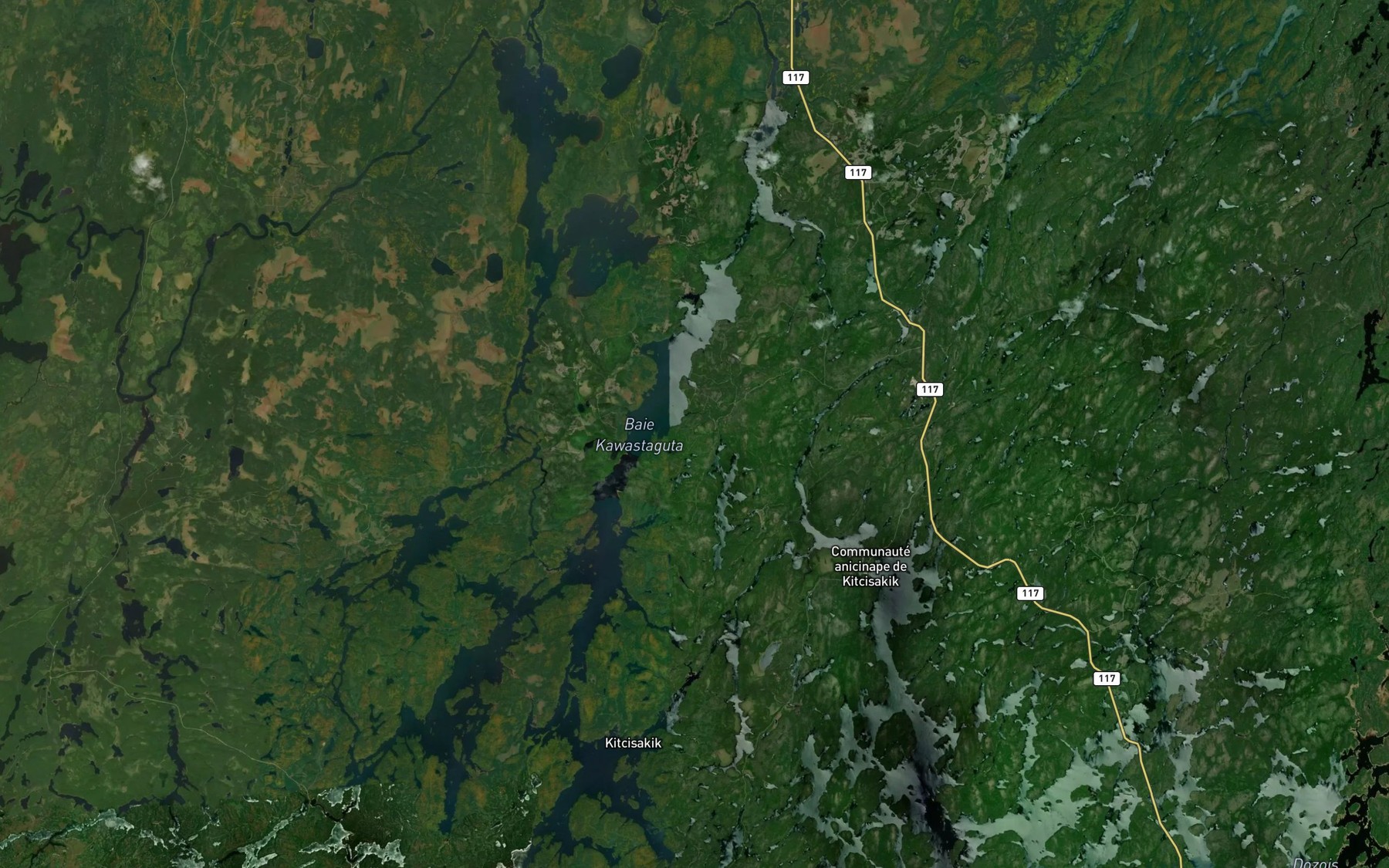 Satellite map of the Baie Kawastaguta