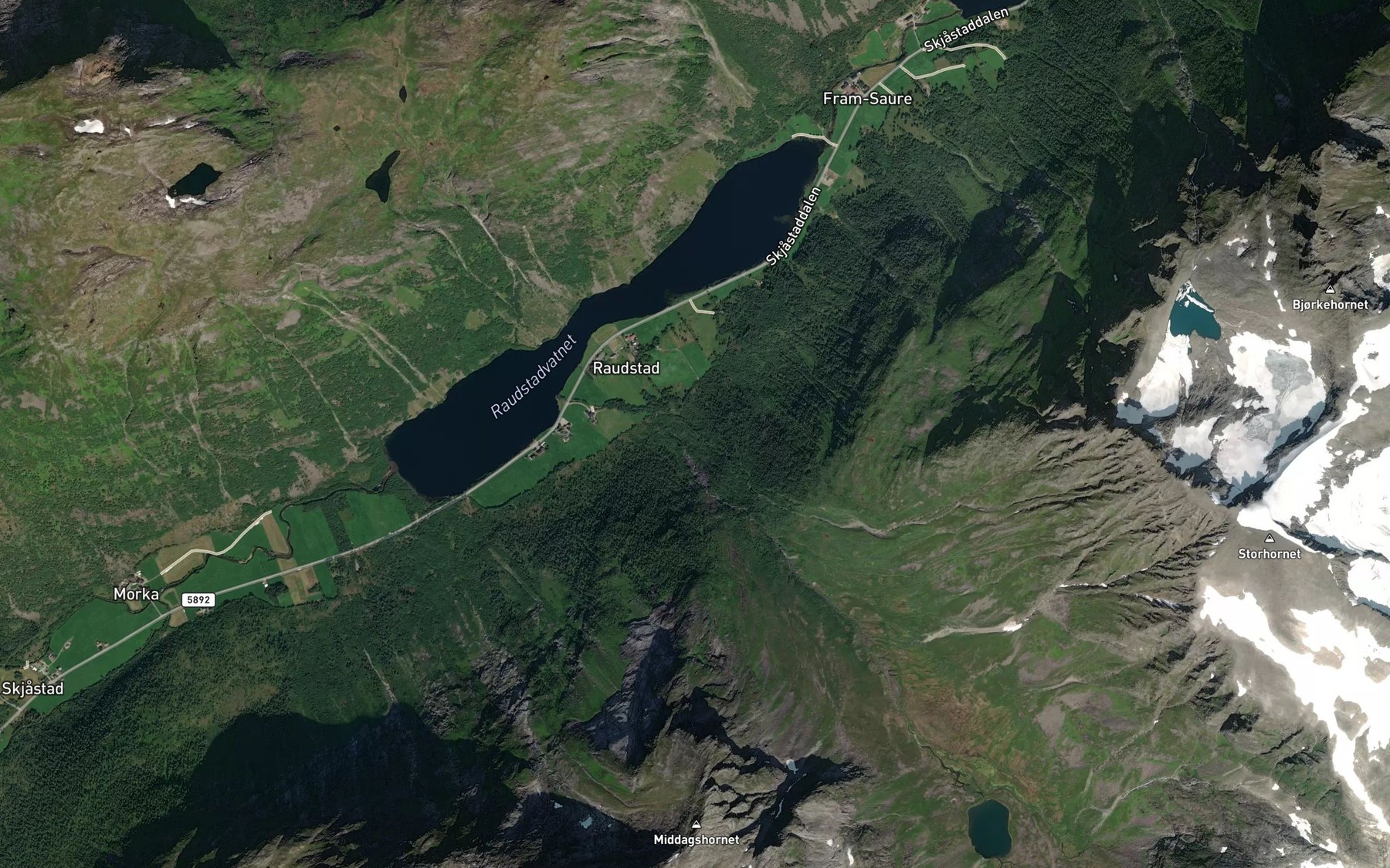 Satellite map of the Litleelva