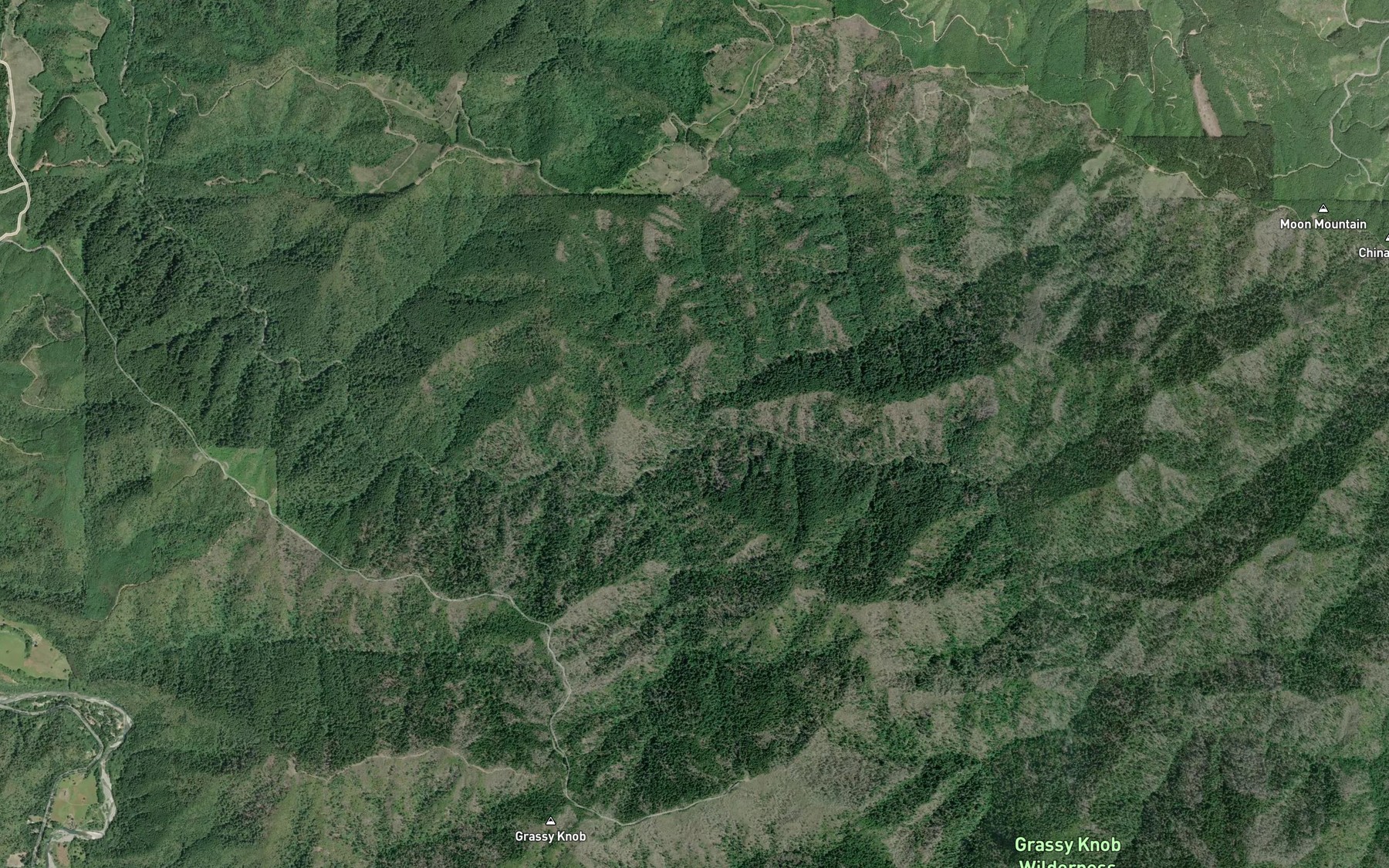 Satellite map of the North Fork Dry Creek