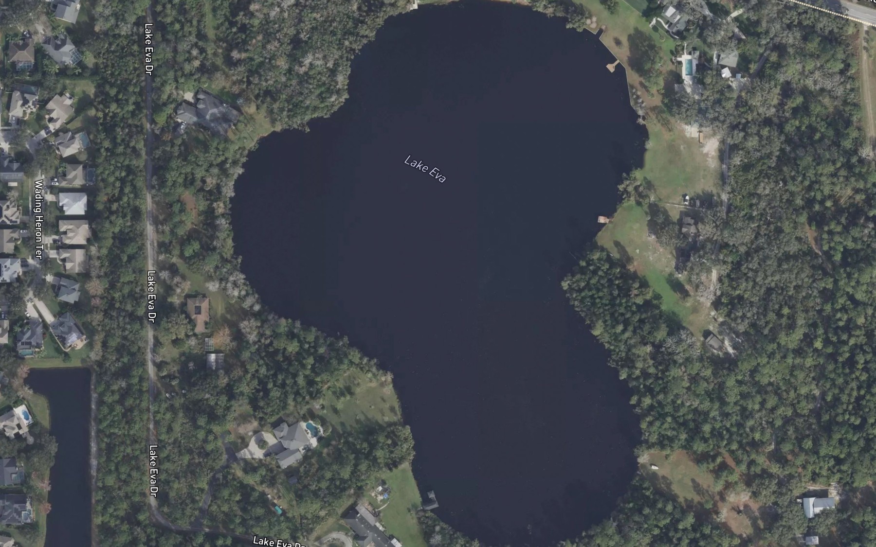 Satellite map of the Lake Eva