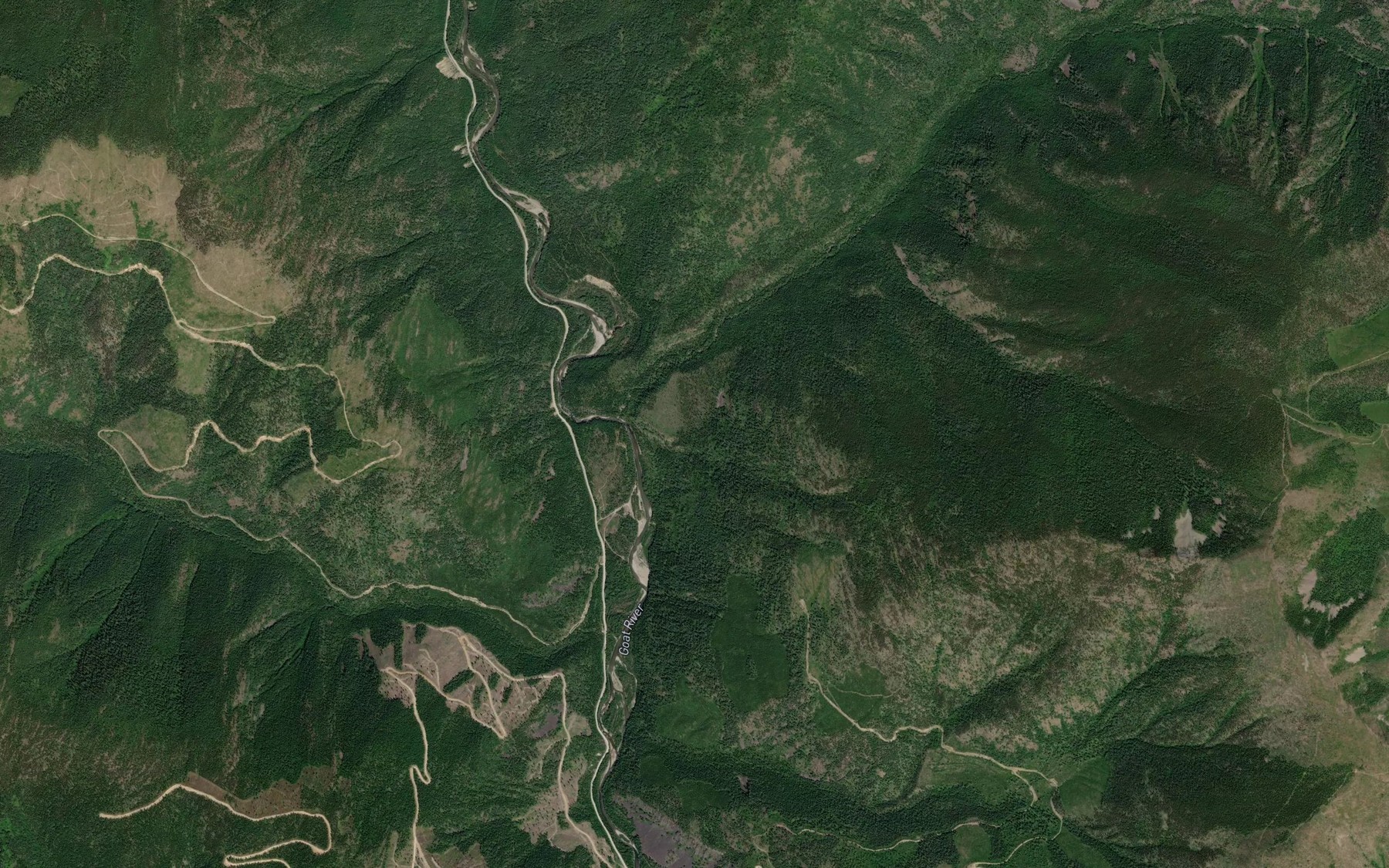 Satellite map of the Cameron Creek