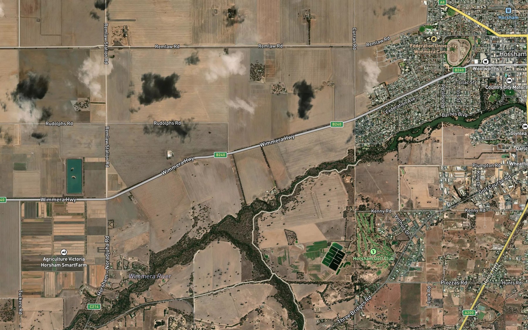 Satellite map of the McKenzie River
